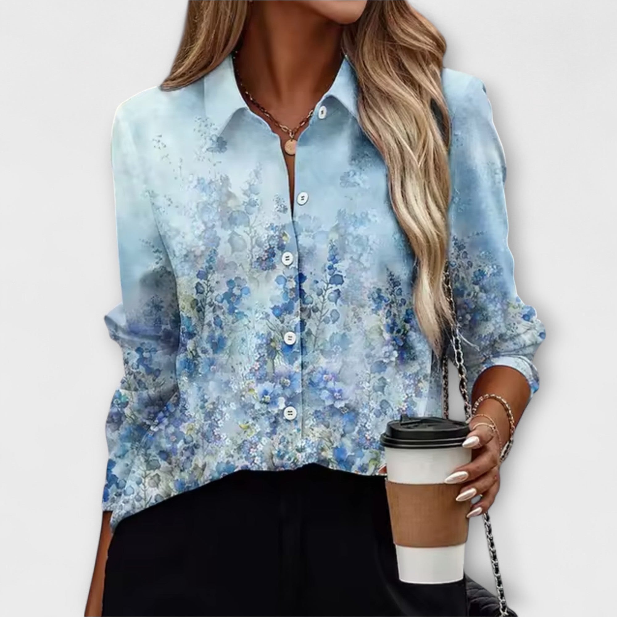Amara™ | Floral Button-Up Blouse