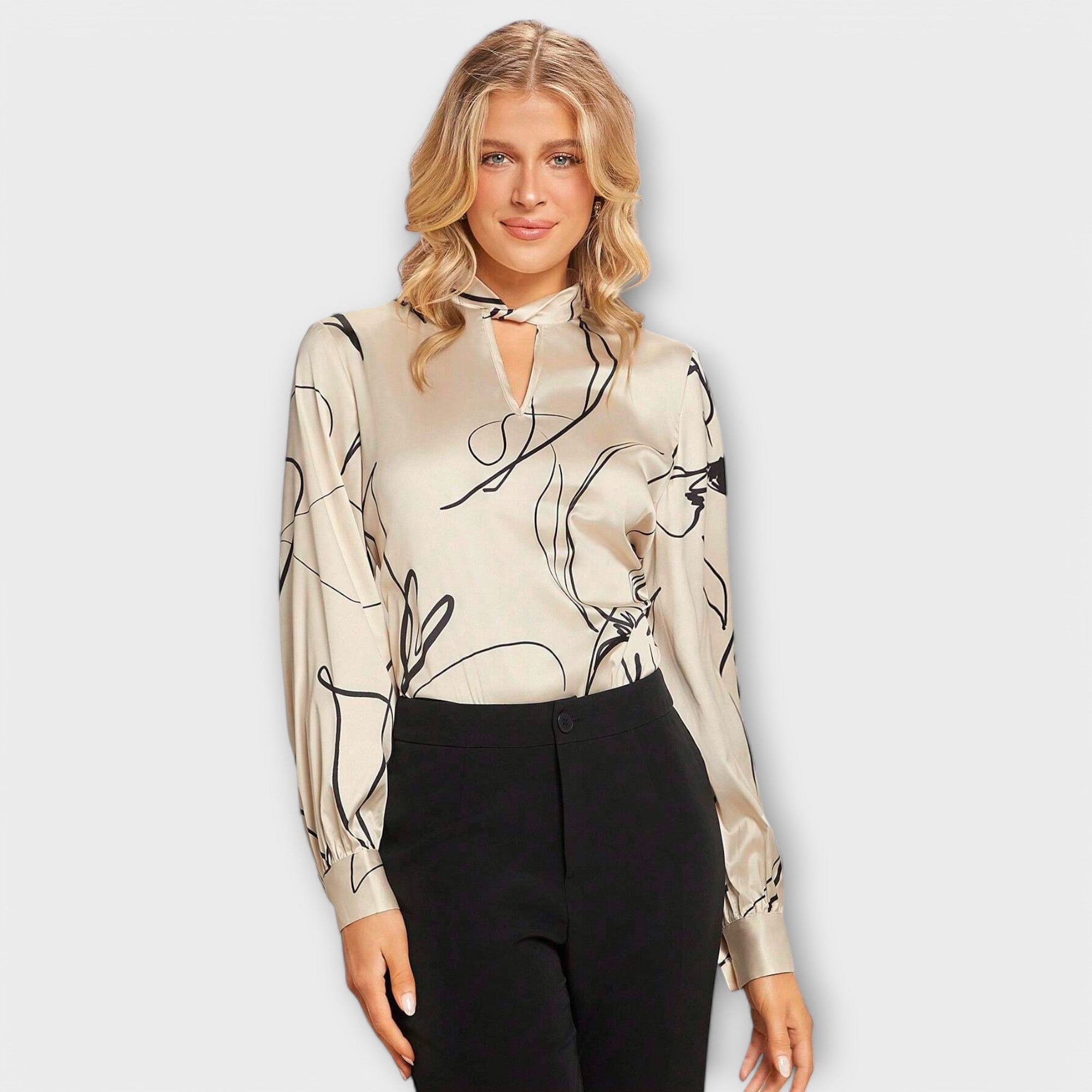 Amara™ | Elegant Blouse with Line Pattern