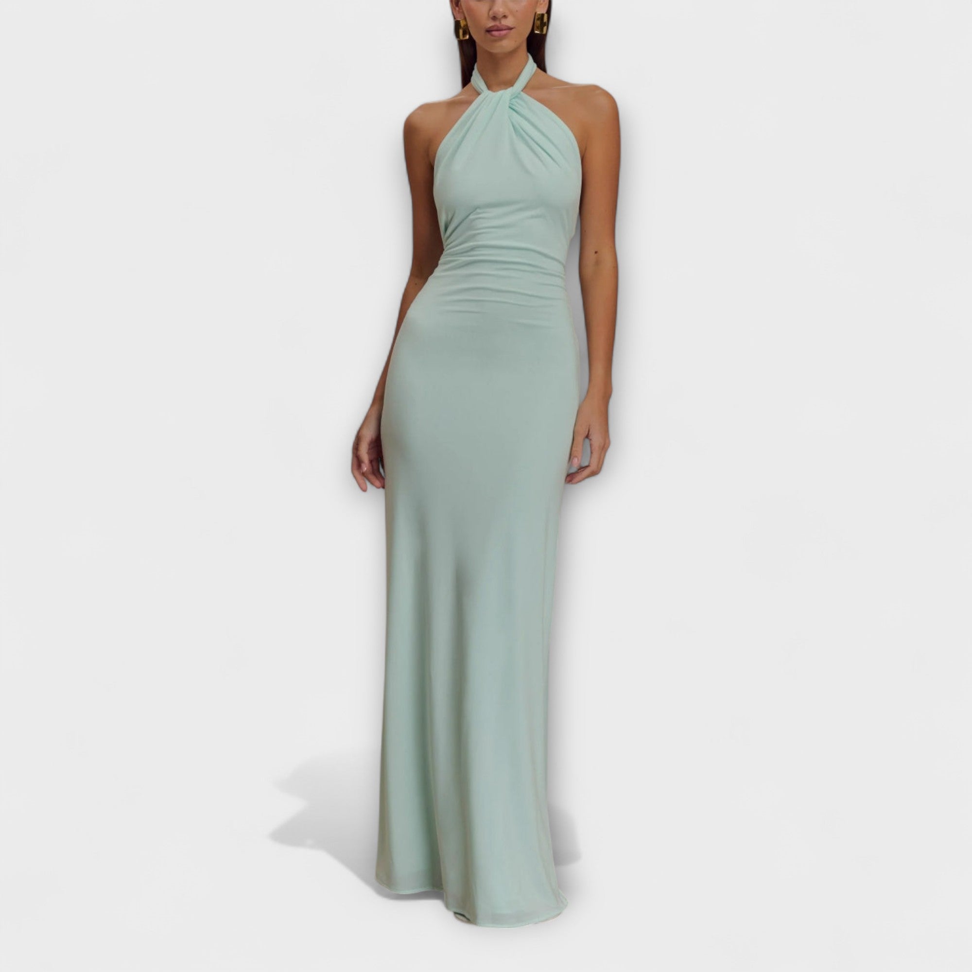 Amara™ | Slinky Halter Maxi Dress
