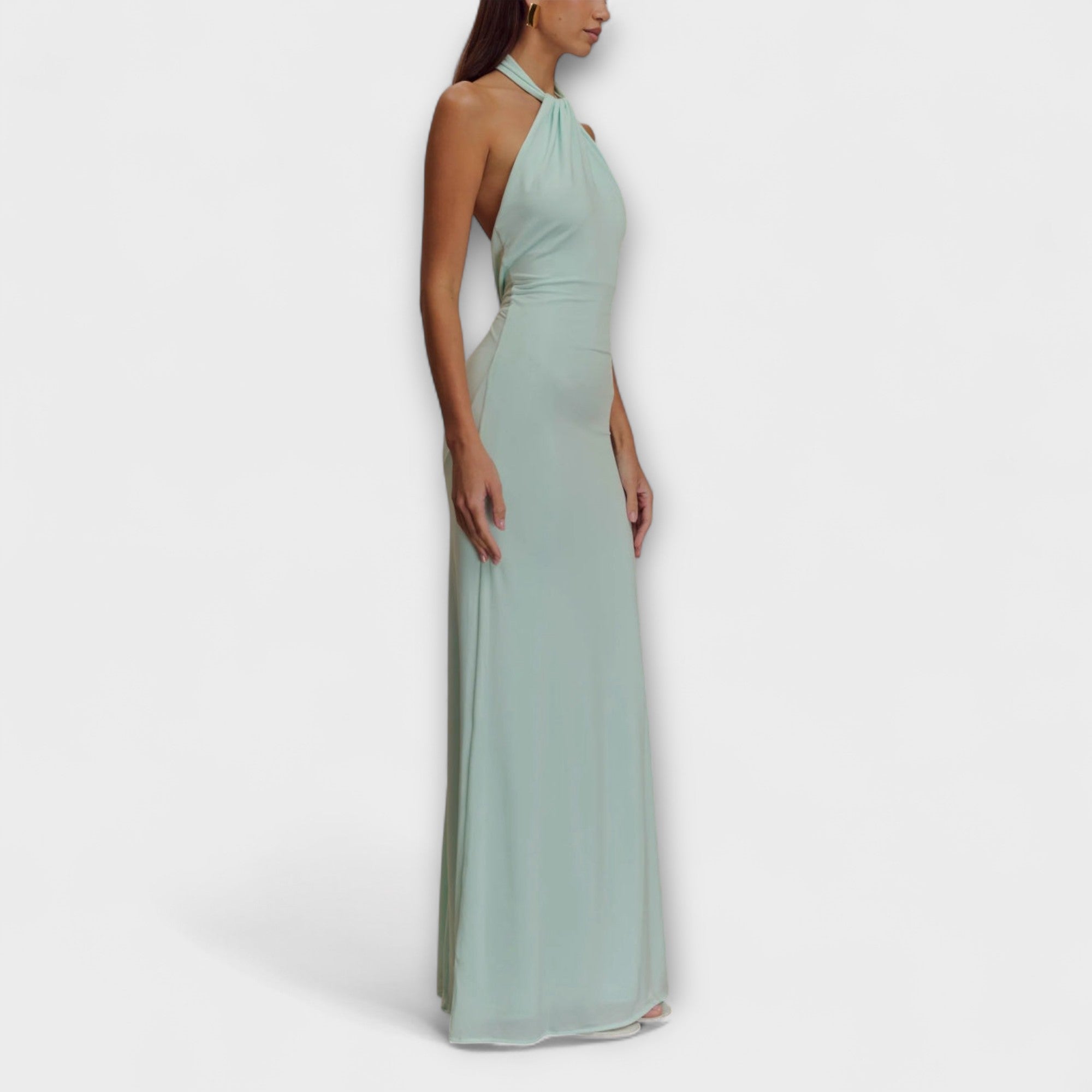 Amara™ | Slinky Halter Maxi Dress