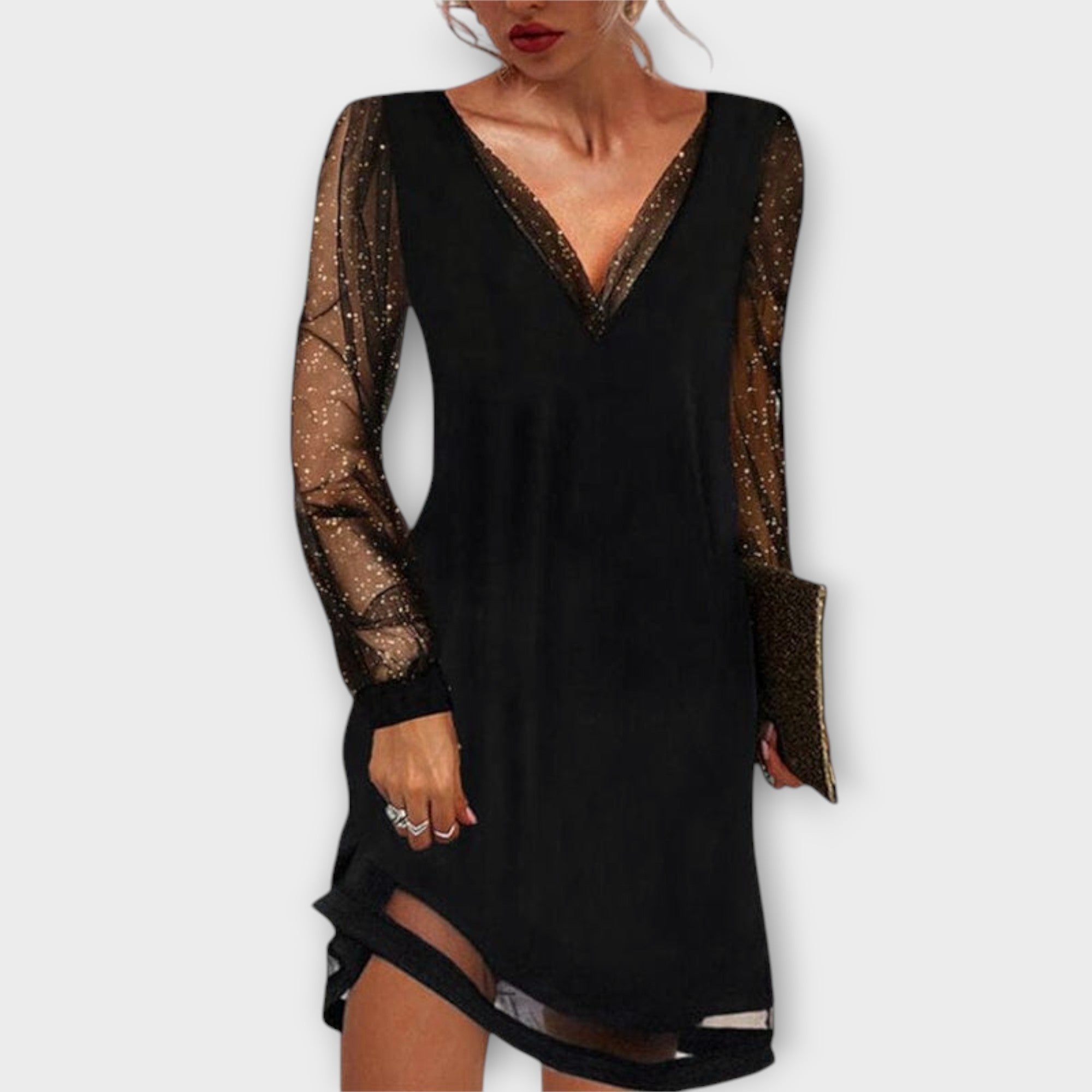 Amara™ | Elegant V-Neck Dress