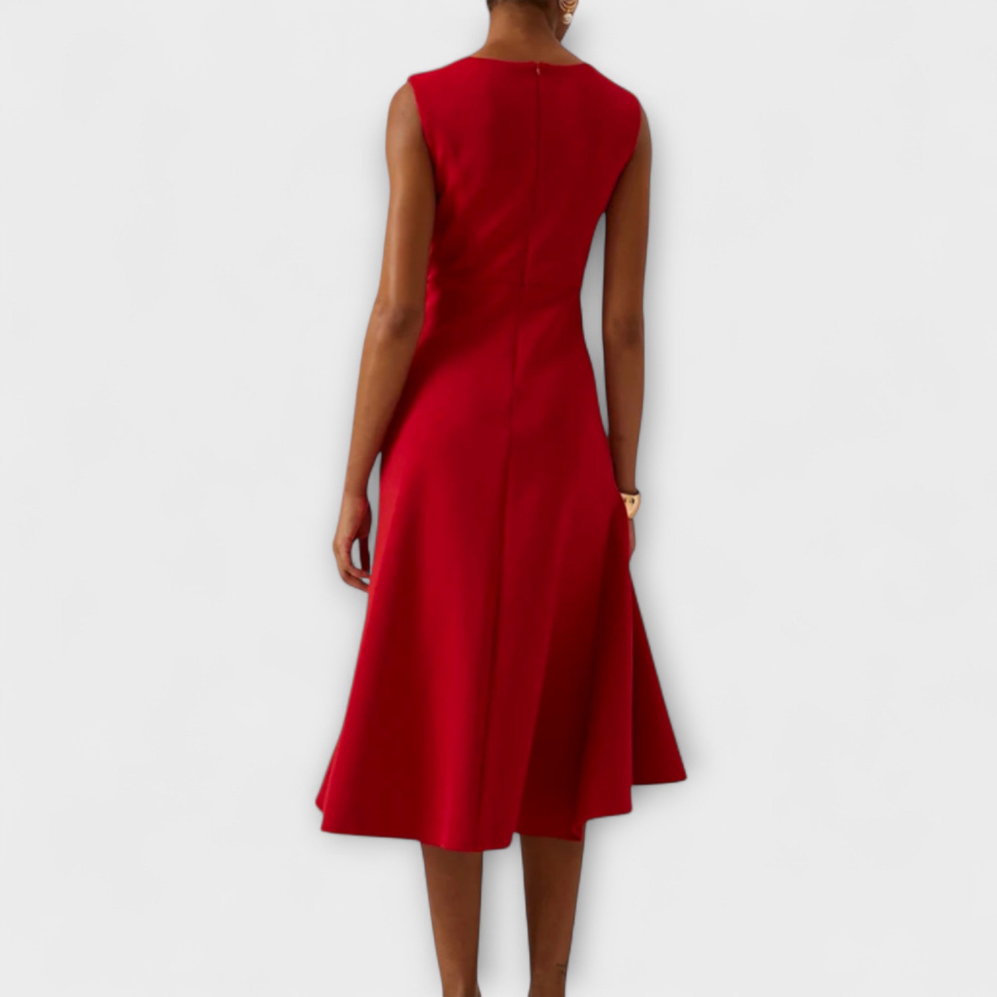 Amara™ | Sculpted Ruffle Midi Dress