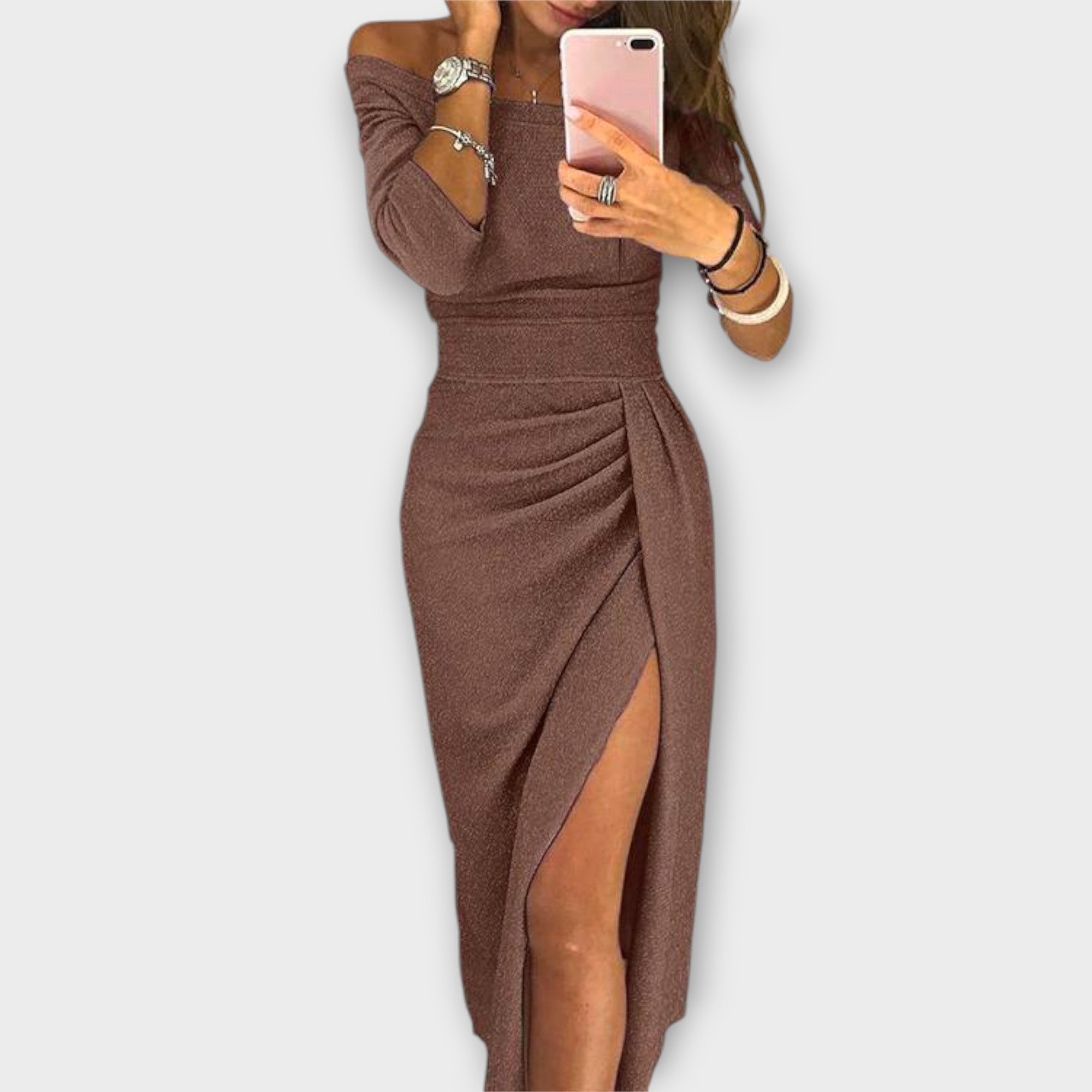Amara™ | Elegant Off-Shoulder Dress
