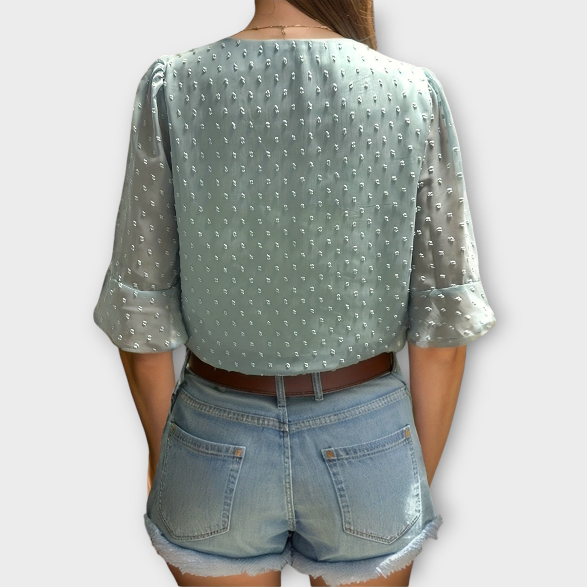 Amara™ | Textured Blouse with V-Neckline