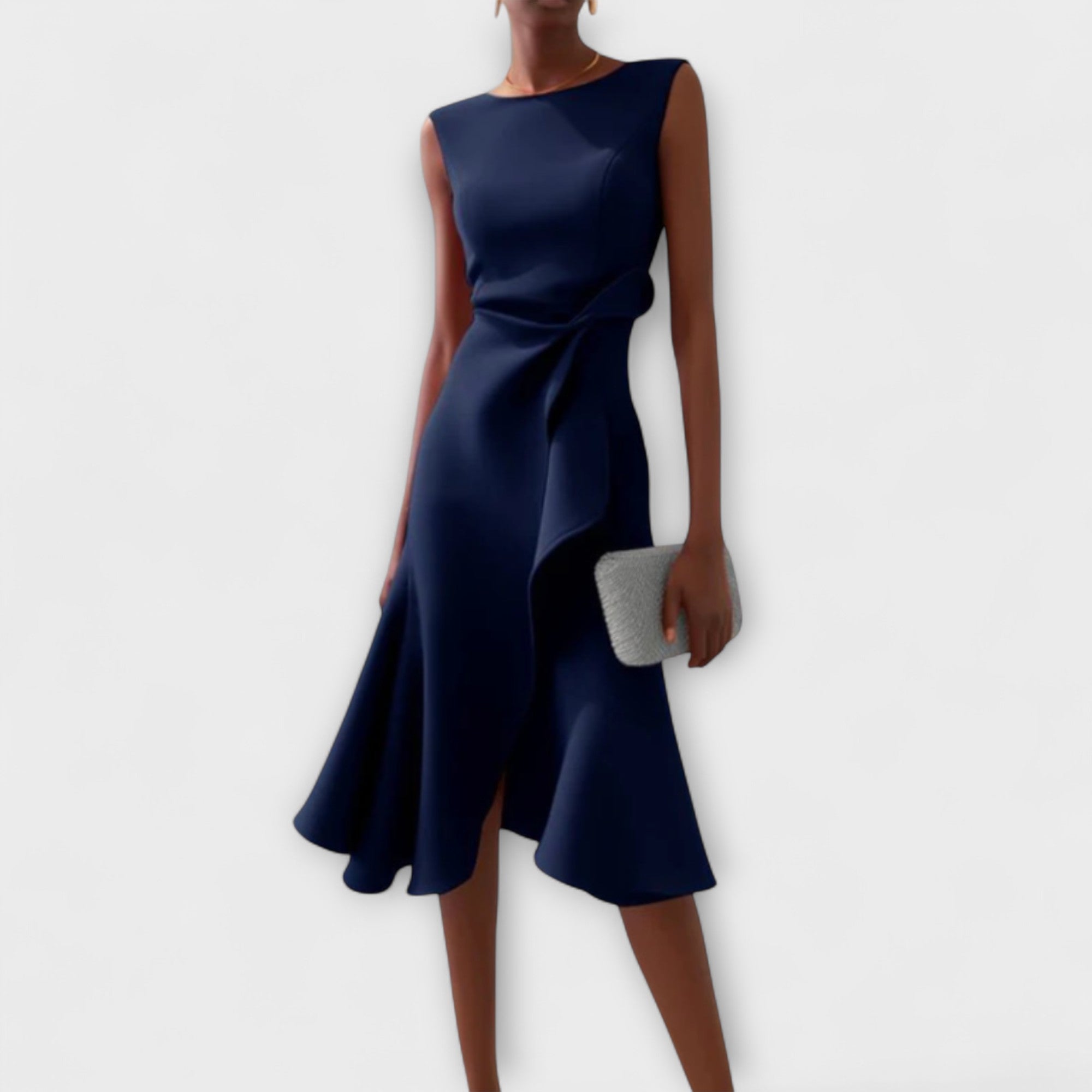 Amara™ | Sculpted Ruffle Midi Dress