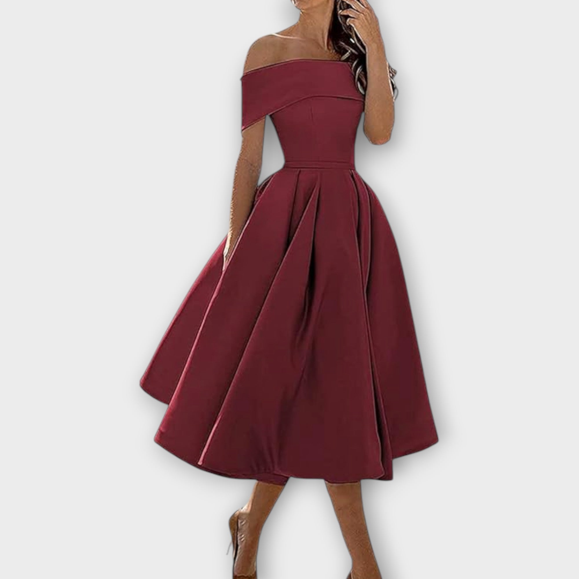 Amara™ | Off-Shoulder Midi Dress