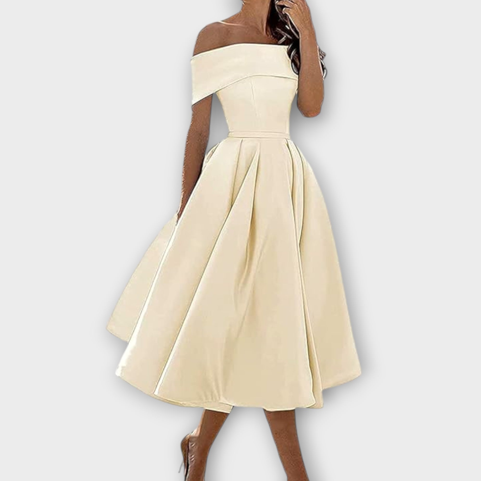 Amara™ | Off-Shoulder Midi Dress