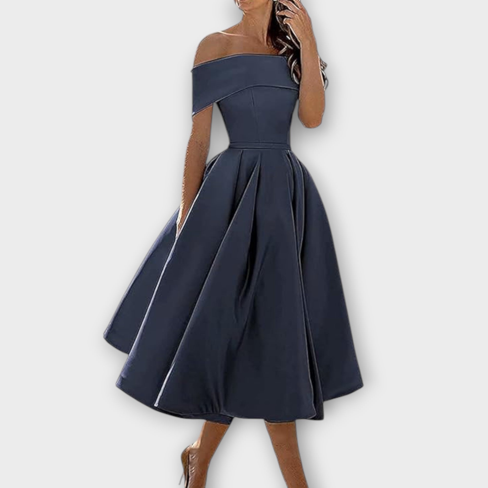 Amara™ | Off-Shoulder Midi Dress