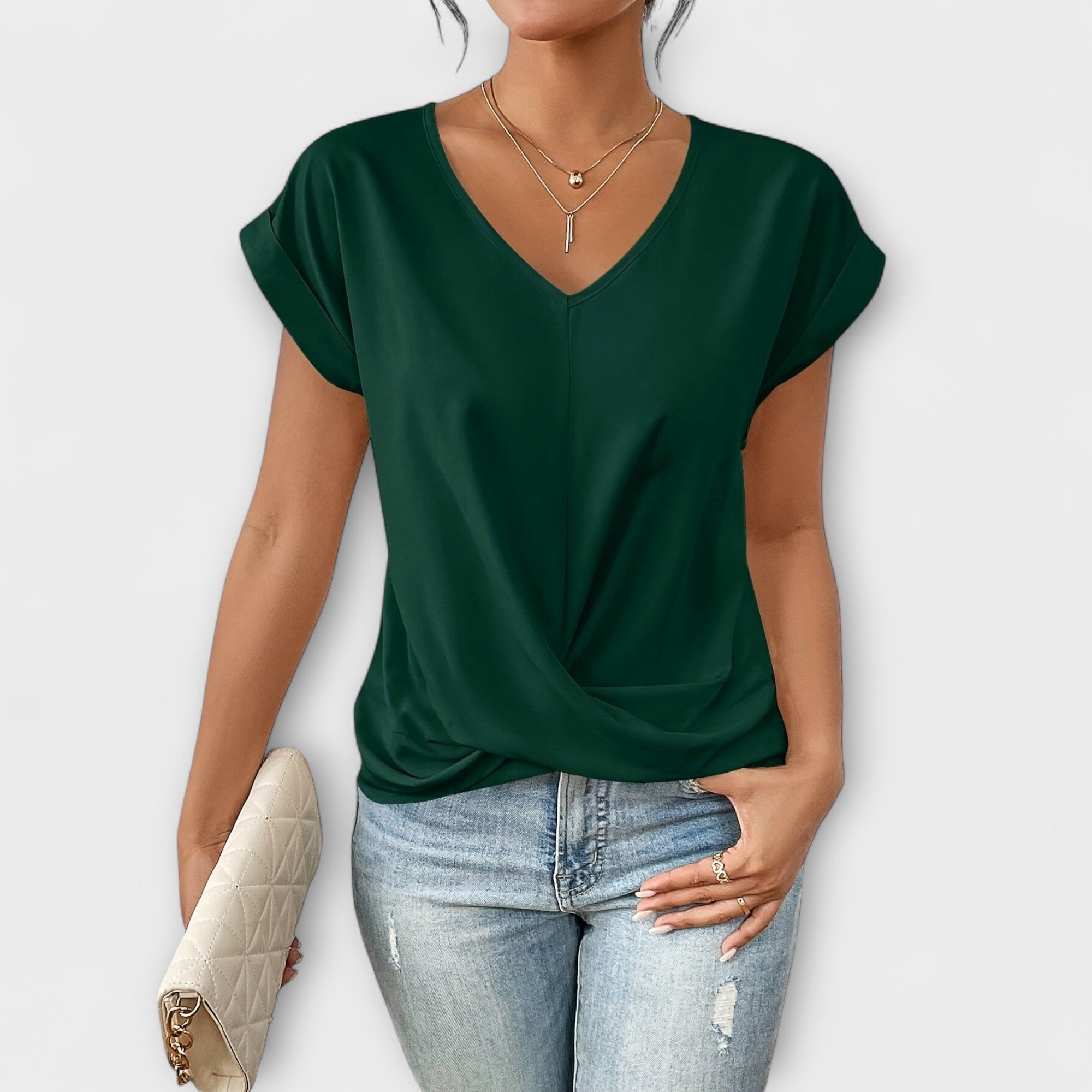 Amara™ | V-Neck Top with Knot Detail