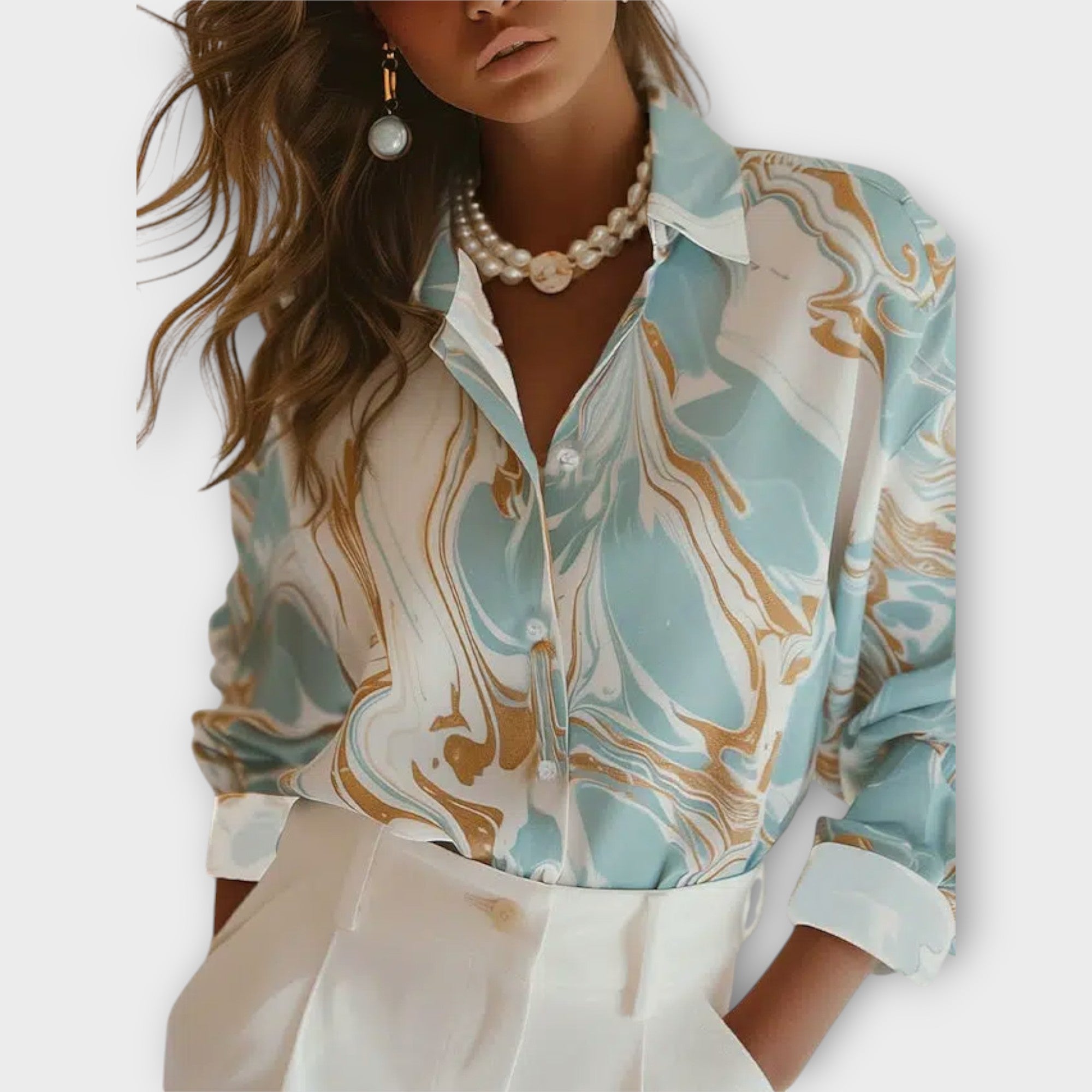 Amara™ | Marble Print Blouse