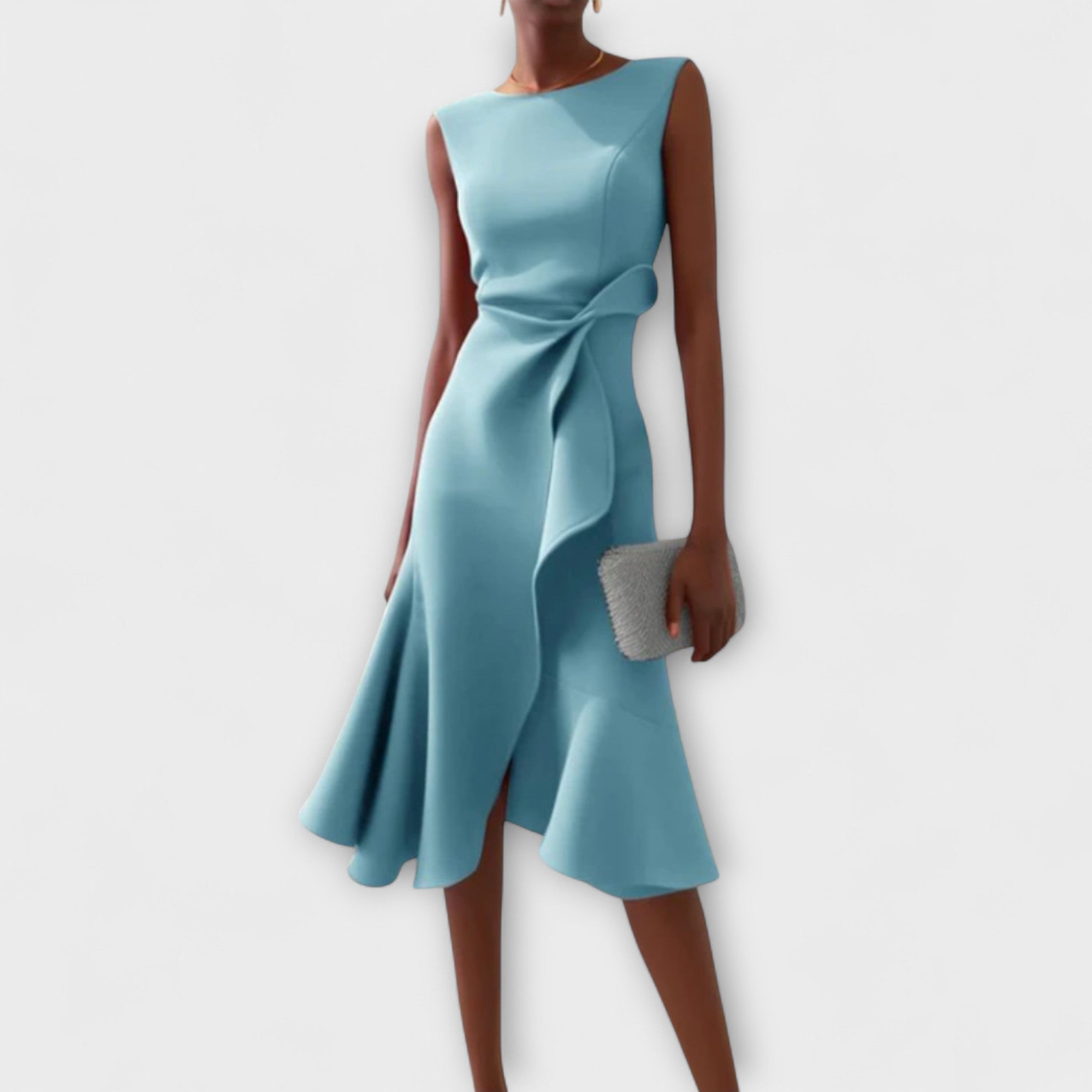 Amara™ | Sculpted Ruffle Midi Dress