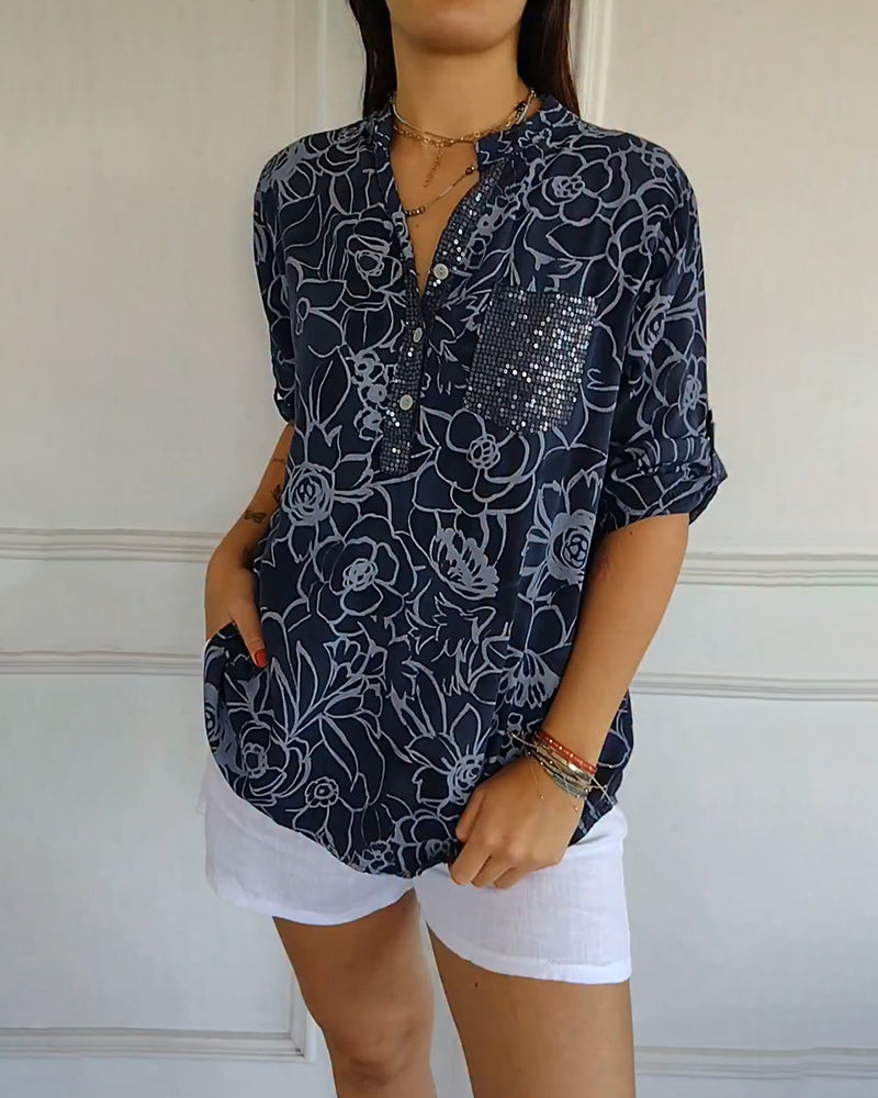 Amara™ | Blus med blommönster