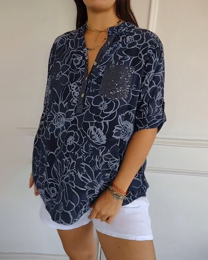 Amara™ | Blus med blommönster