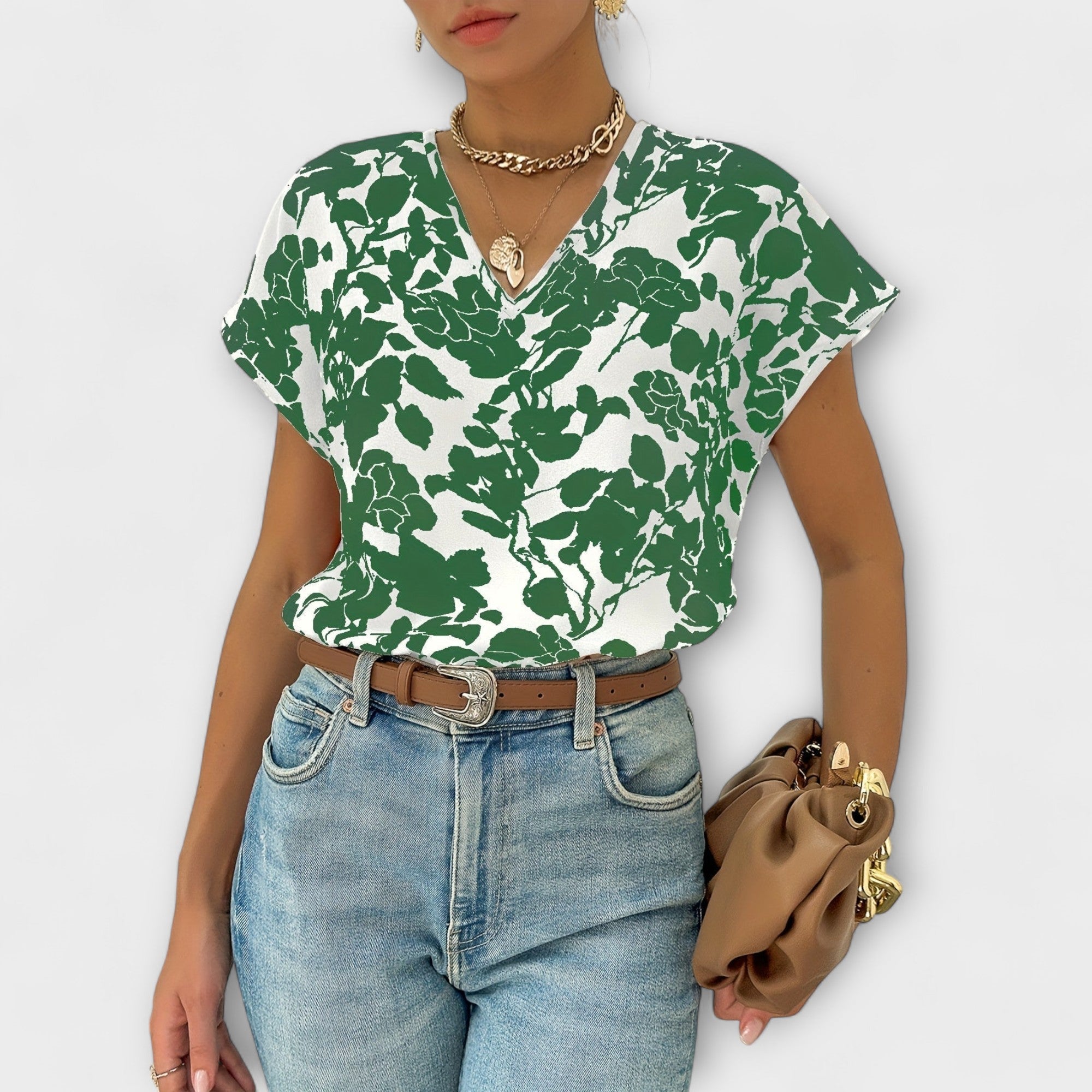 Amara™ | V-Neck Floral Blouse