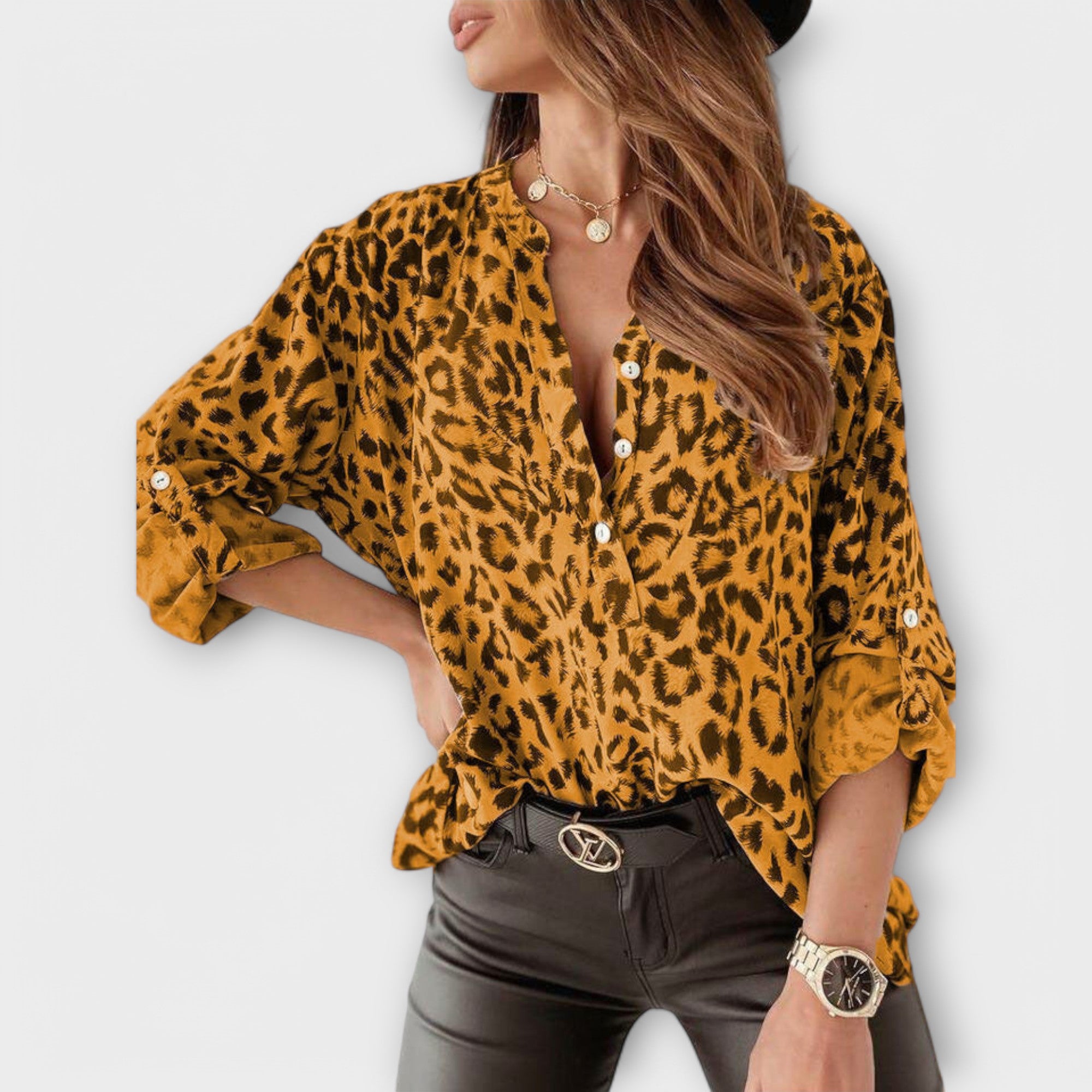 Amara™ | Blouse with Leopard Print