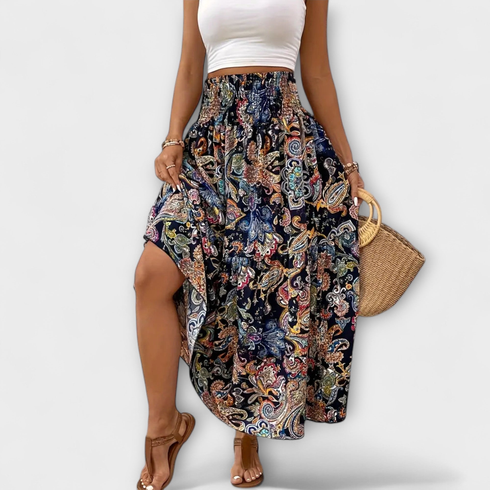 Amara™ | Flowing Skirt with Pattern