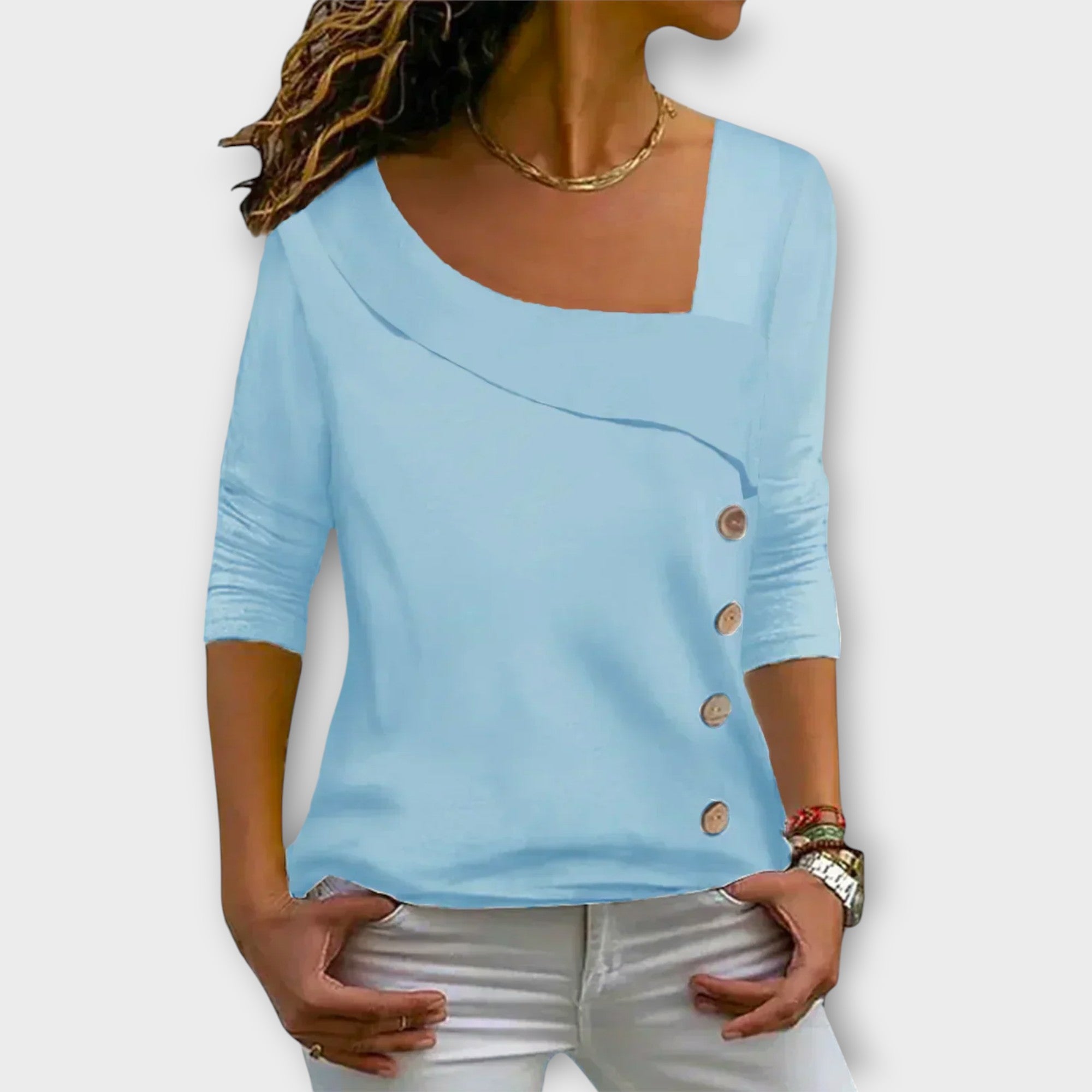 Amara™ | Asymmetric Button Top