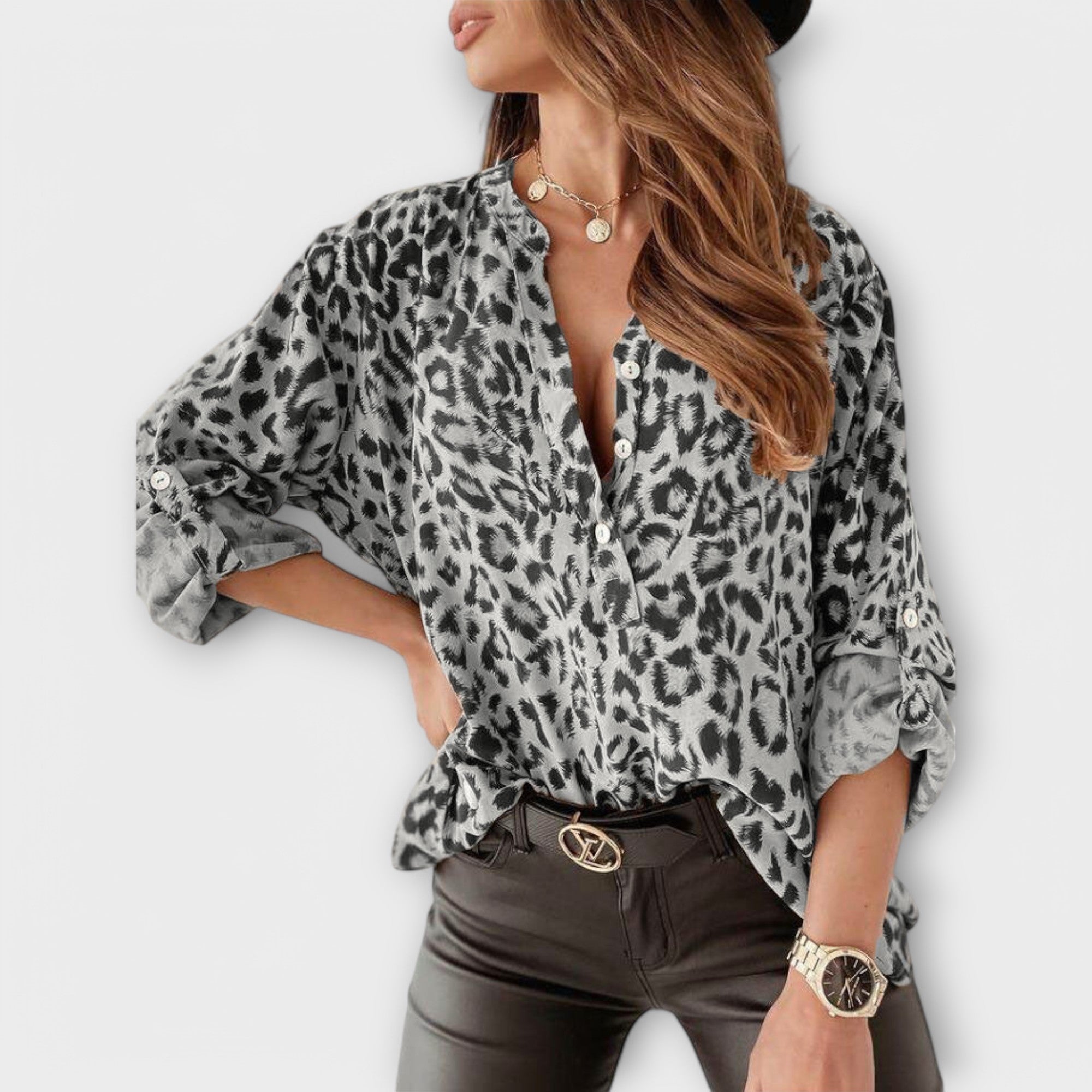 Amara™ | Blouse with Leopard Print
