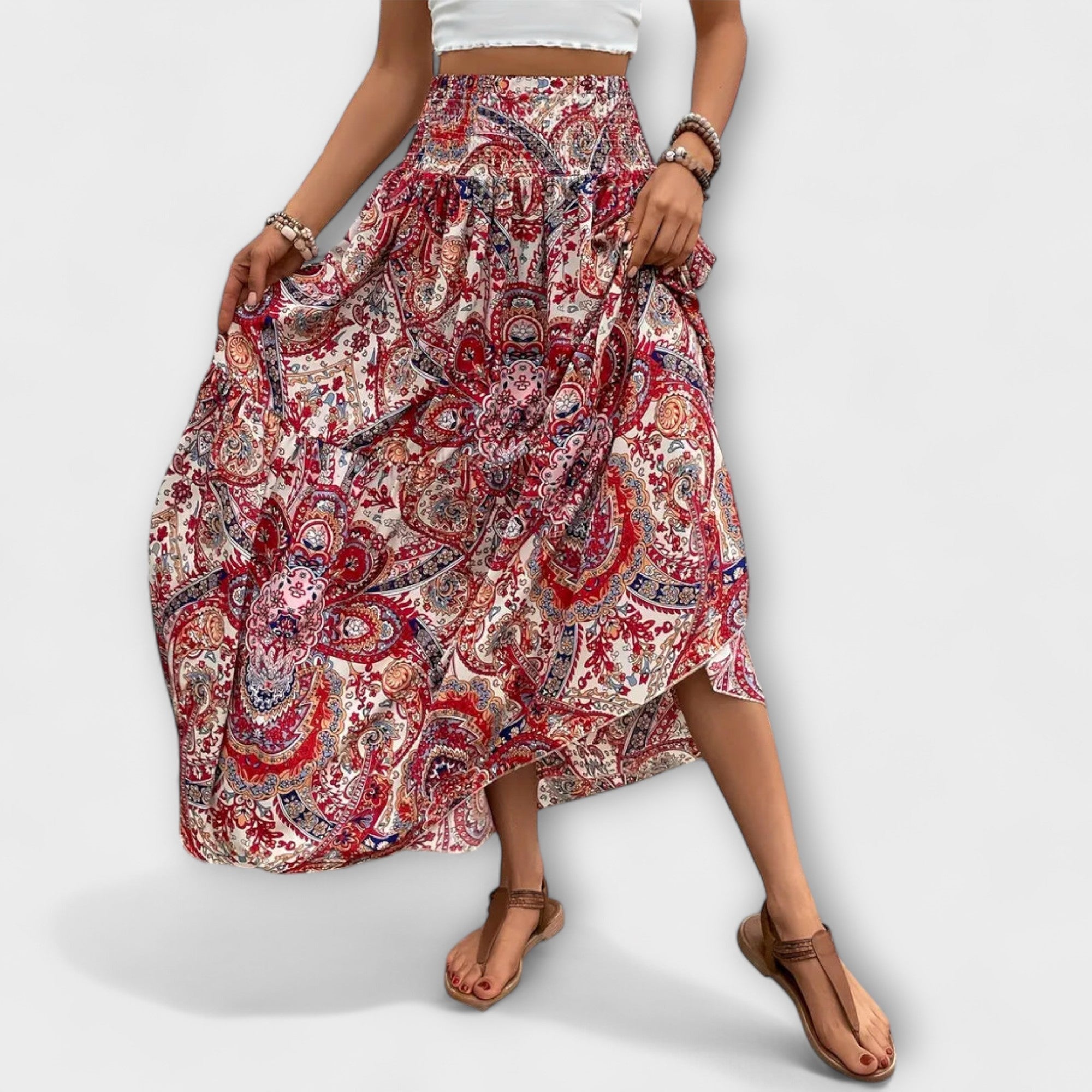 Amara™ | Flowing Skirt with Pattern