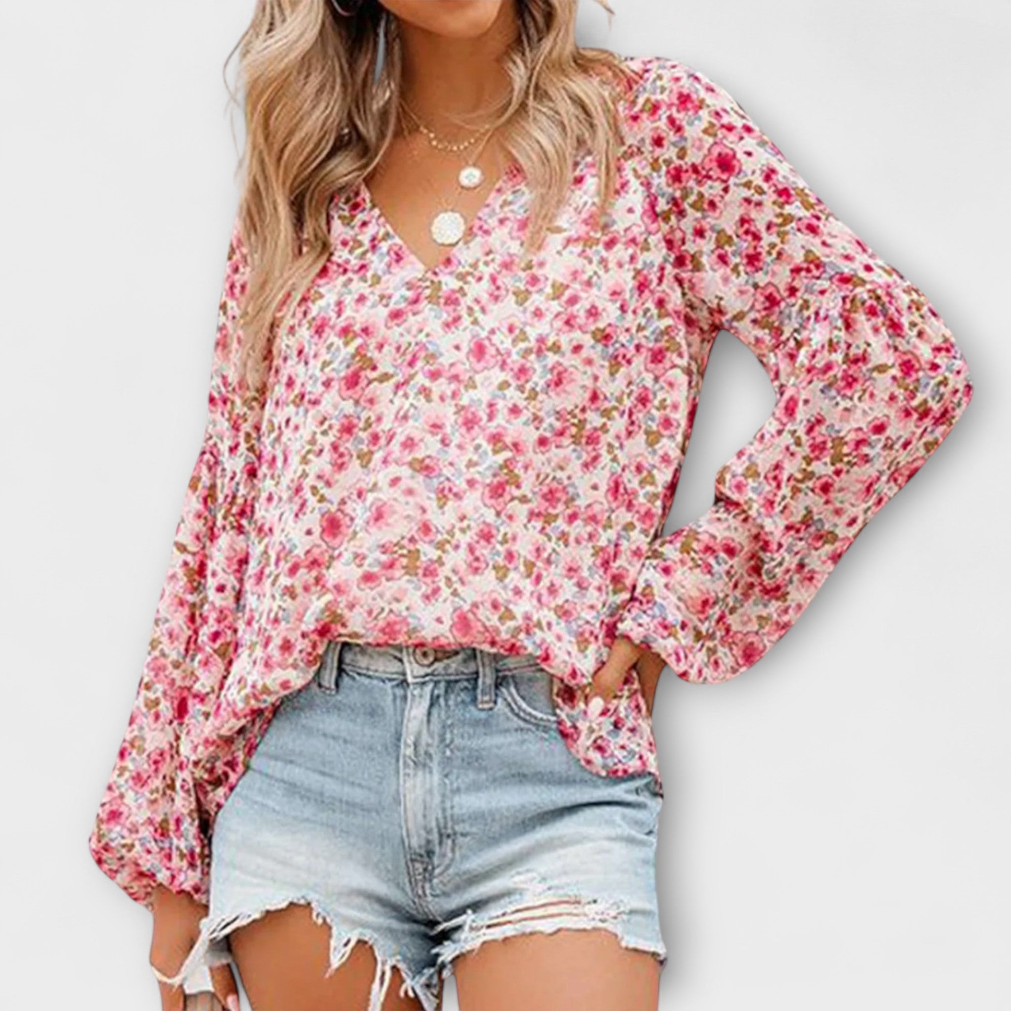 Amara™ | Long Sleeve Floral Blouse