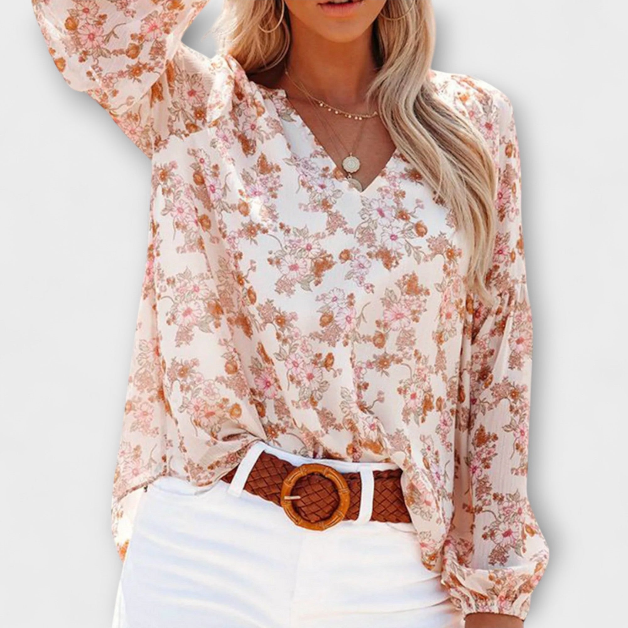 Amara™ | Long Sleeve Floral Blouse