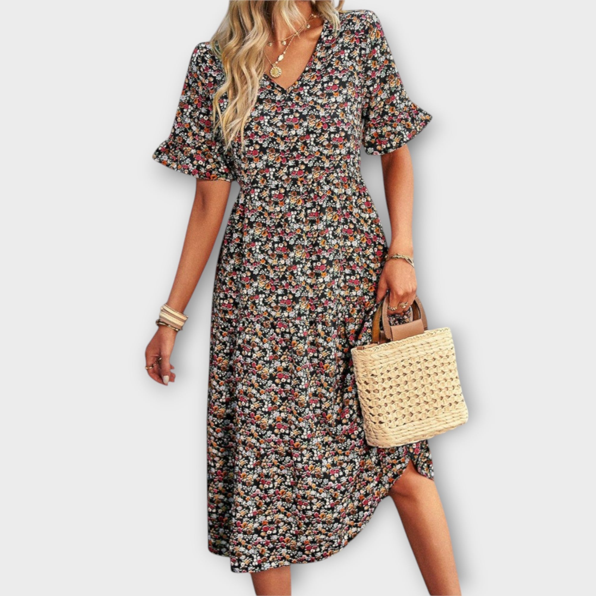 Amara™ | Floral Midi Dress