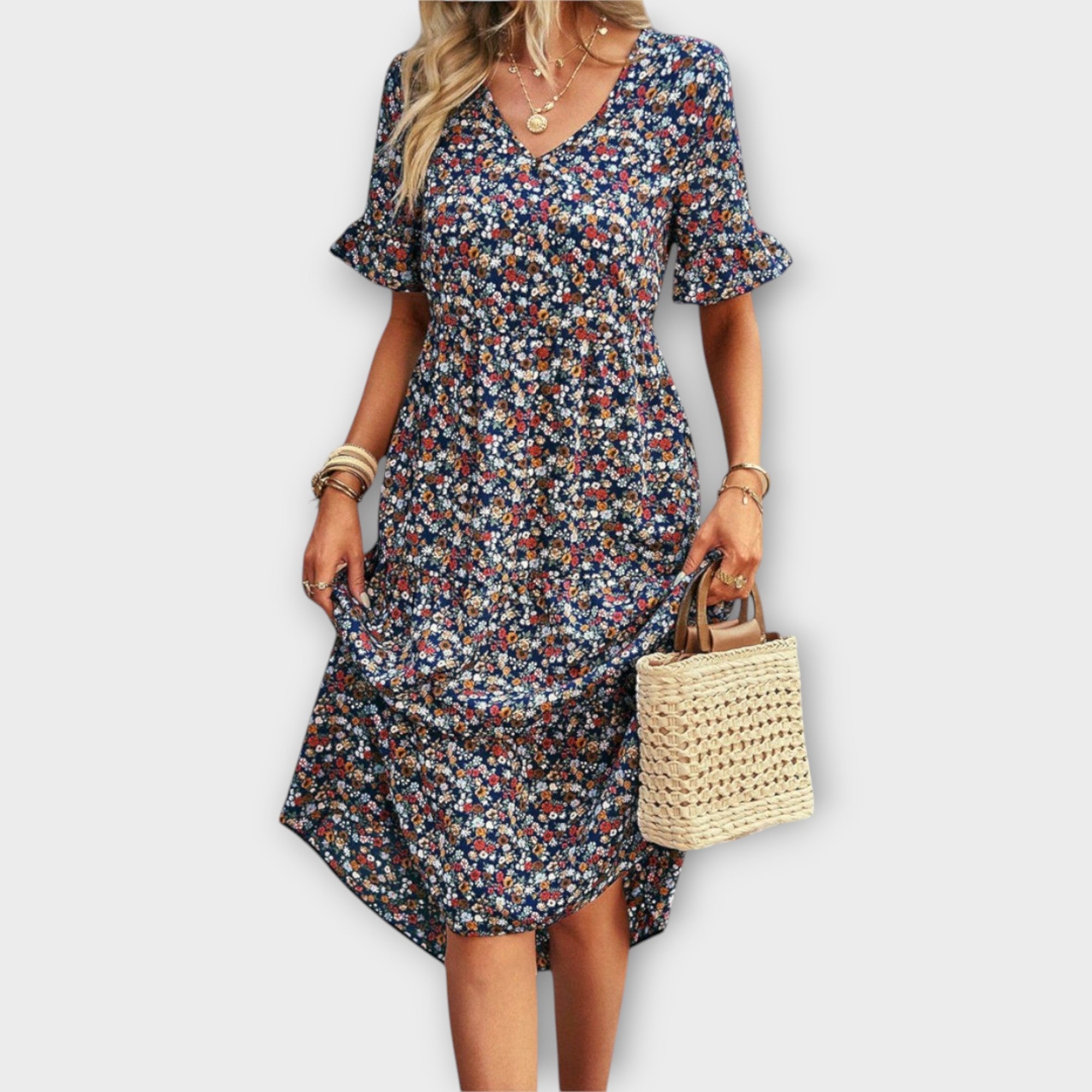 Amara™ | Floral Midi Dress