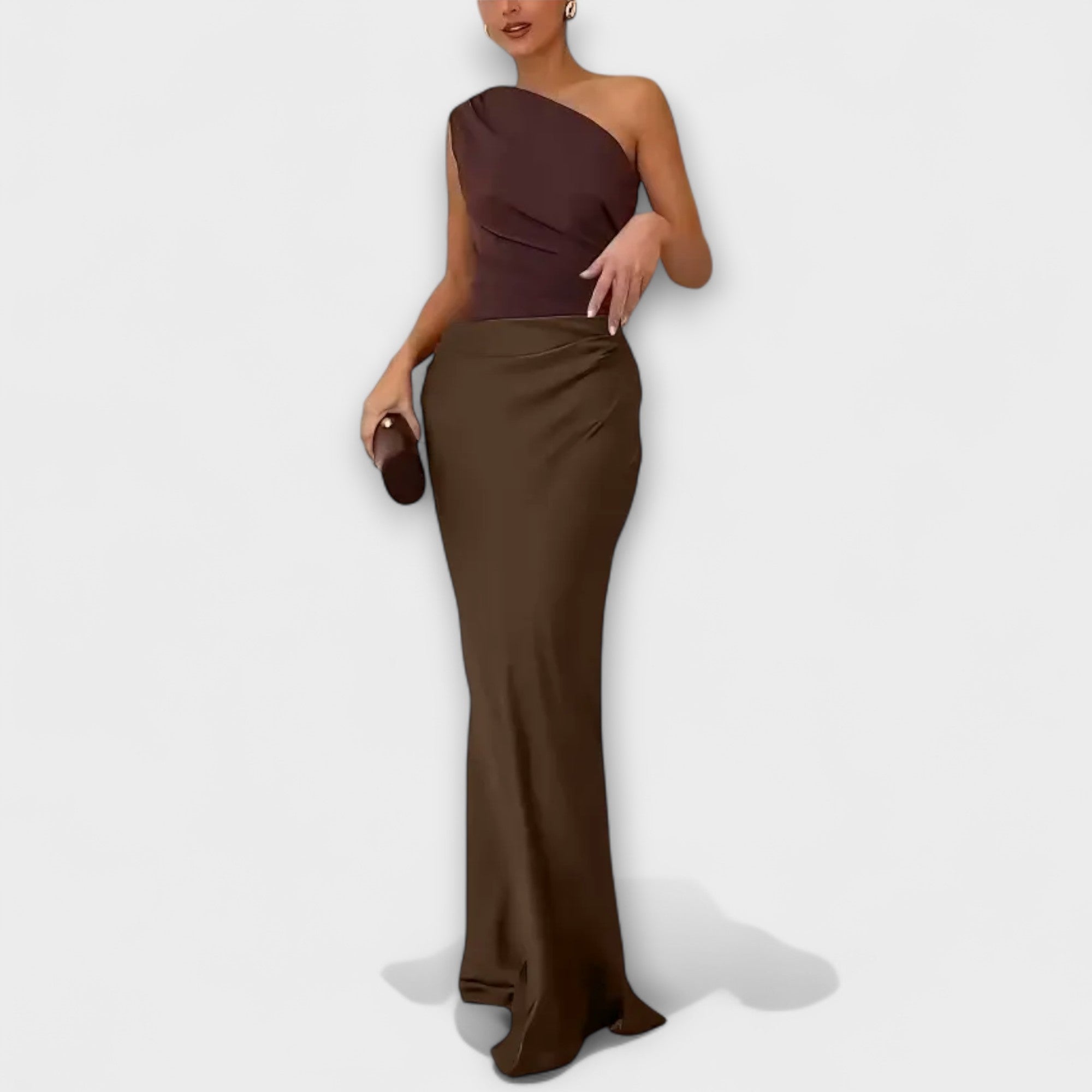 Amara™ | Elegant One-Shoulder Pleated Maxi Dress
