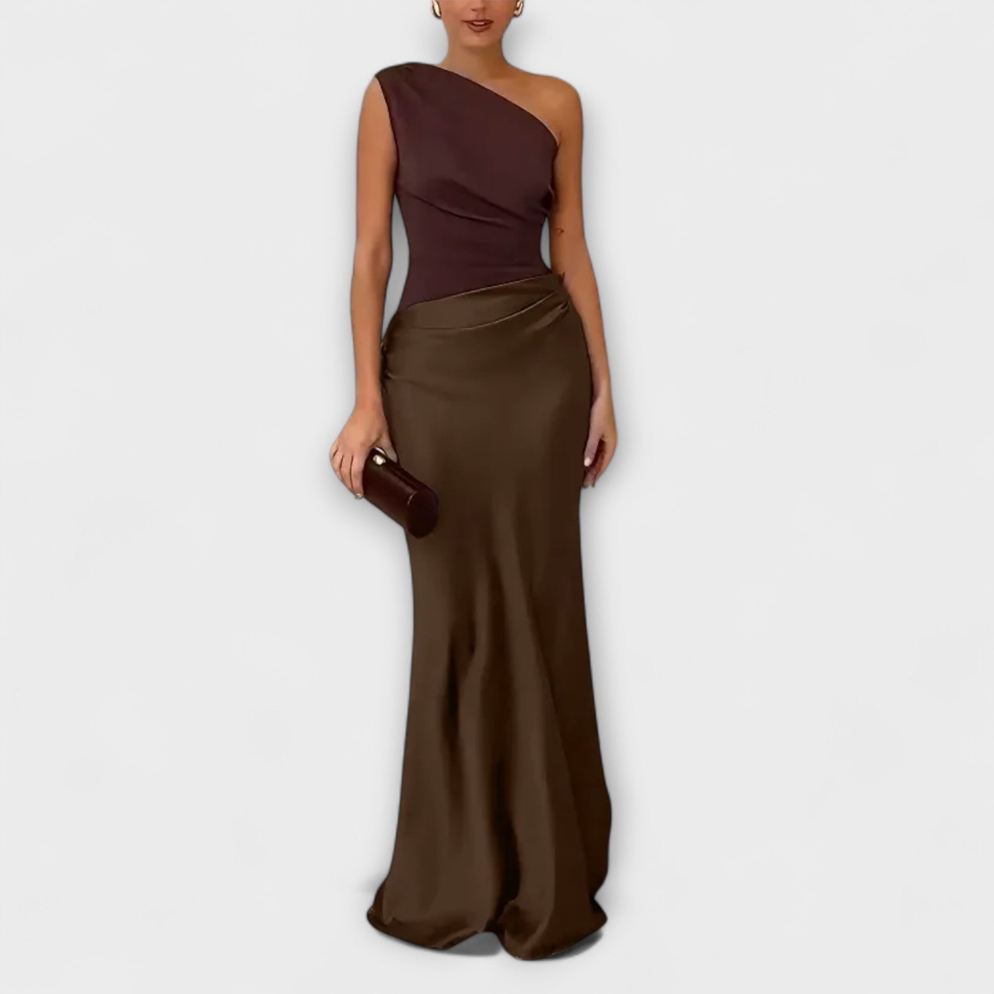 Amara™ | Elegant One-Shoulder Pleated Maxi Dress