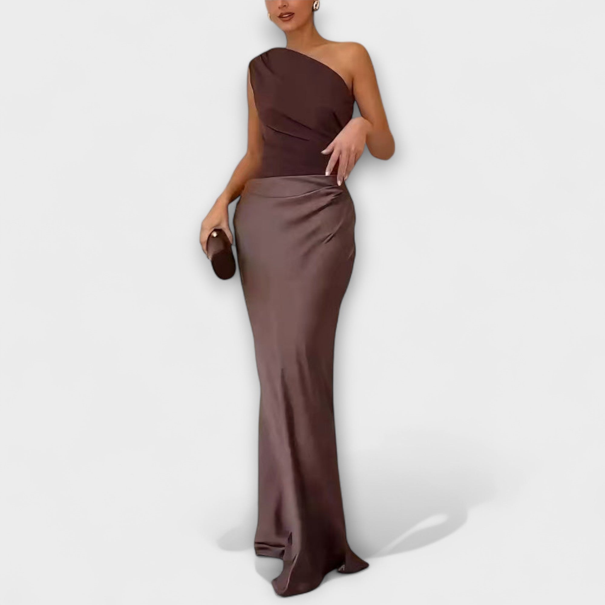 Amara™ | Elegant One-Shoulder Pleated Maxi Dress