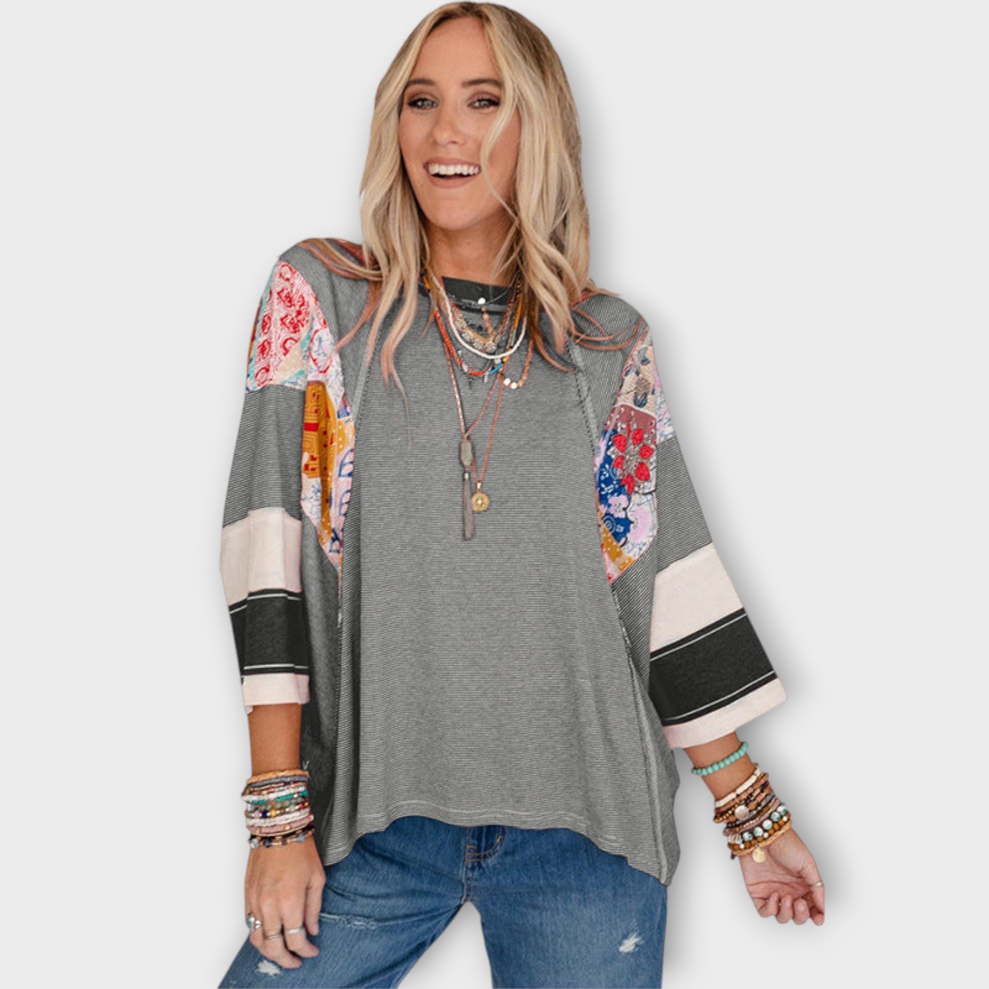 Amara™ | Floral Patchwork Blouse
