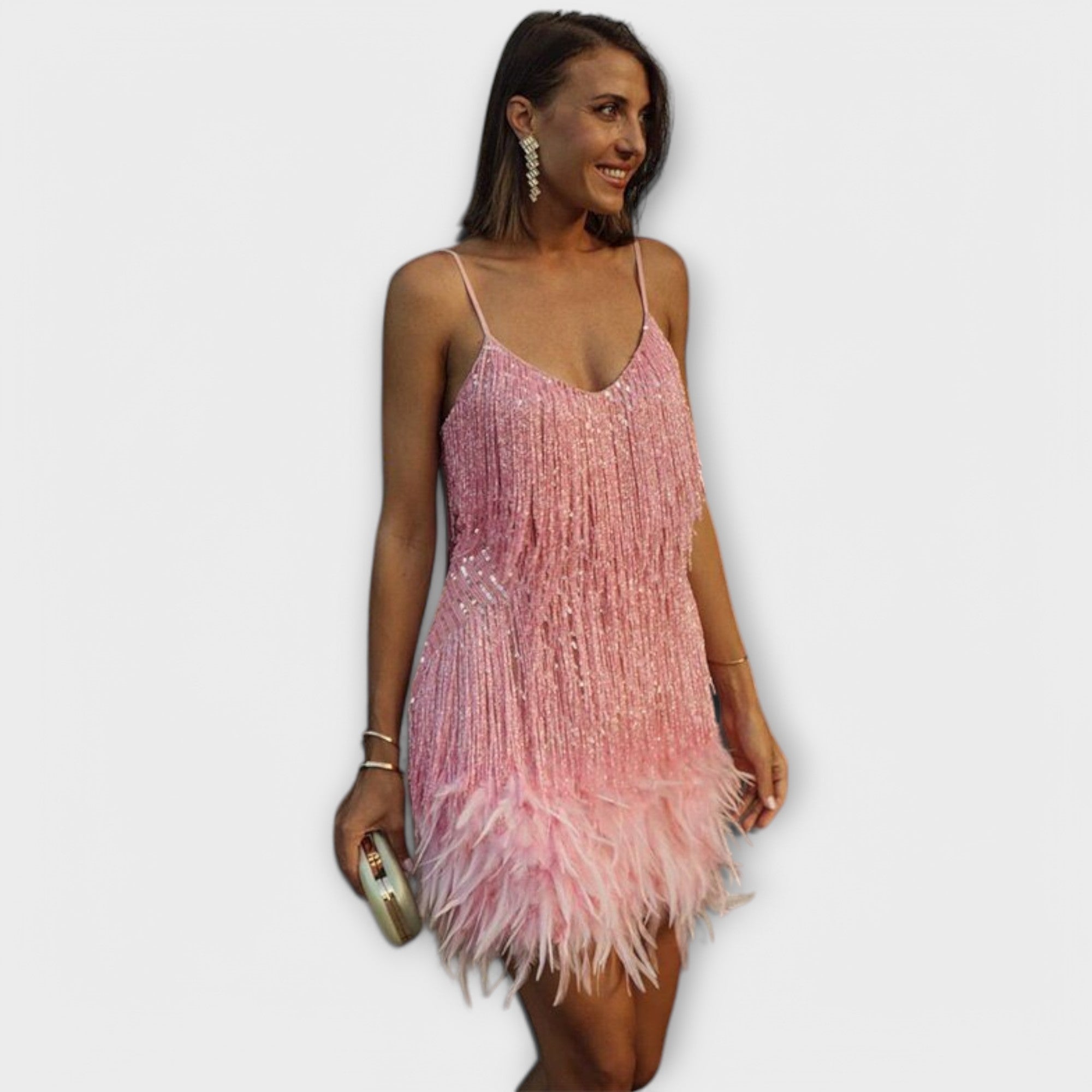 Amara™ | Sequin Feather Dress