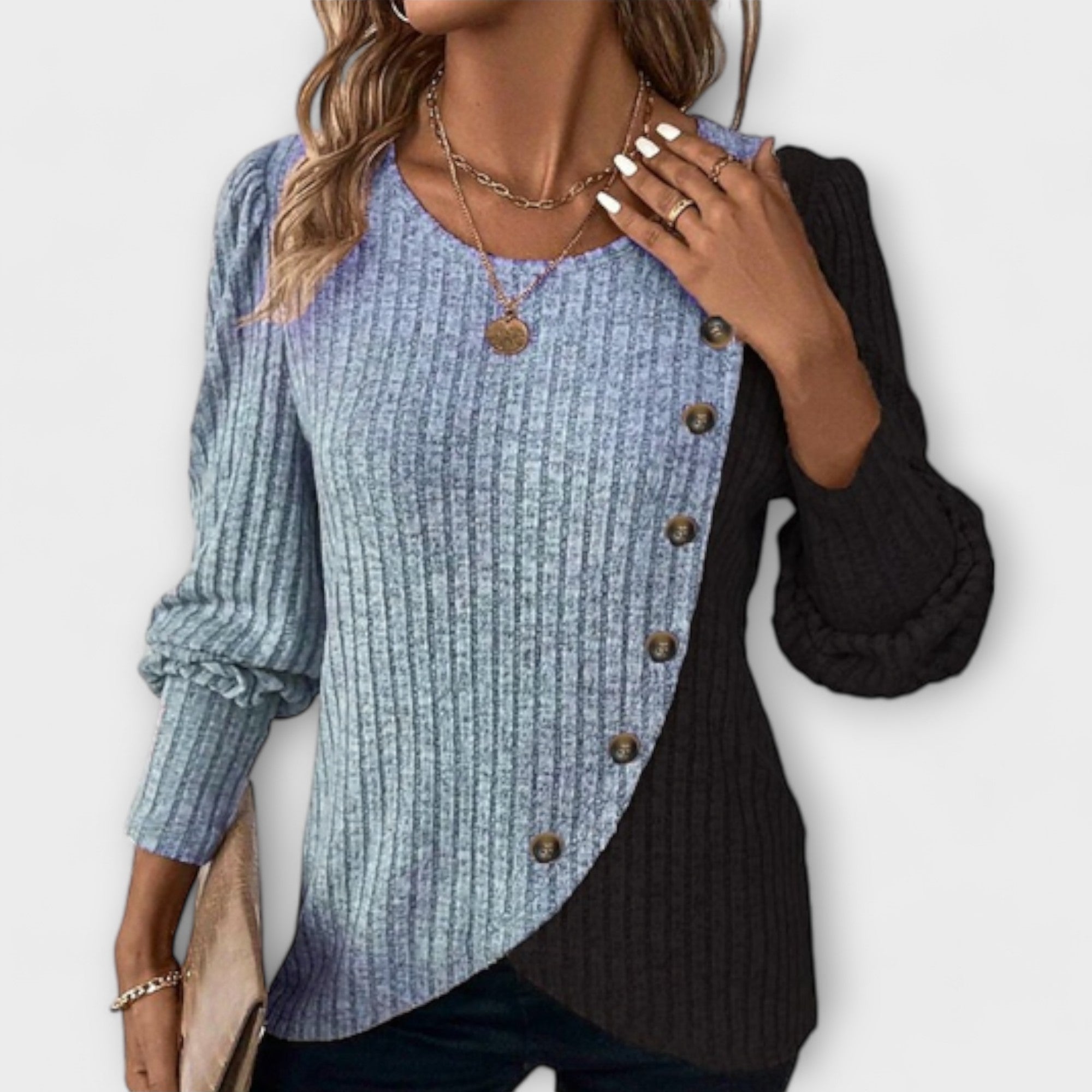 Amara™ | Knitted Blouse with Button Details