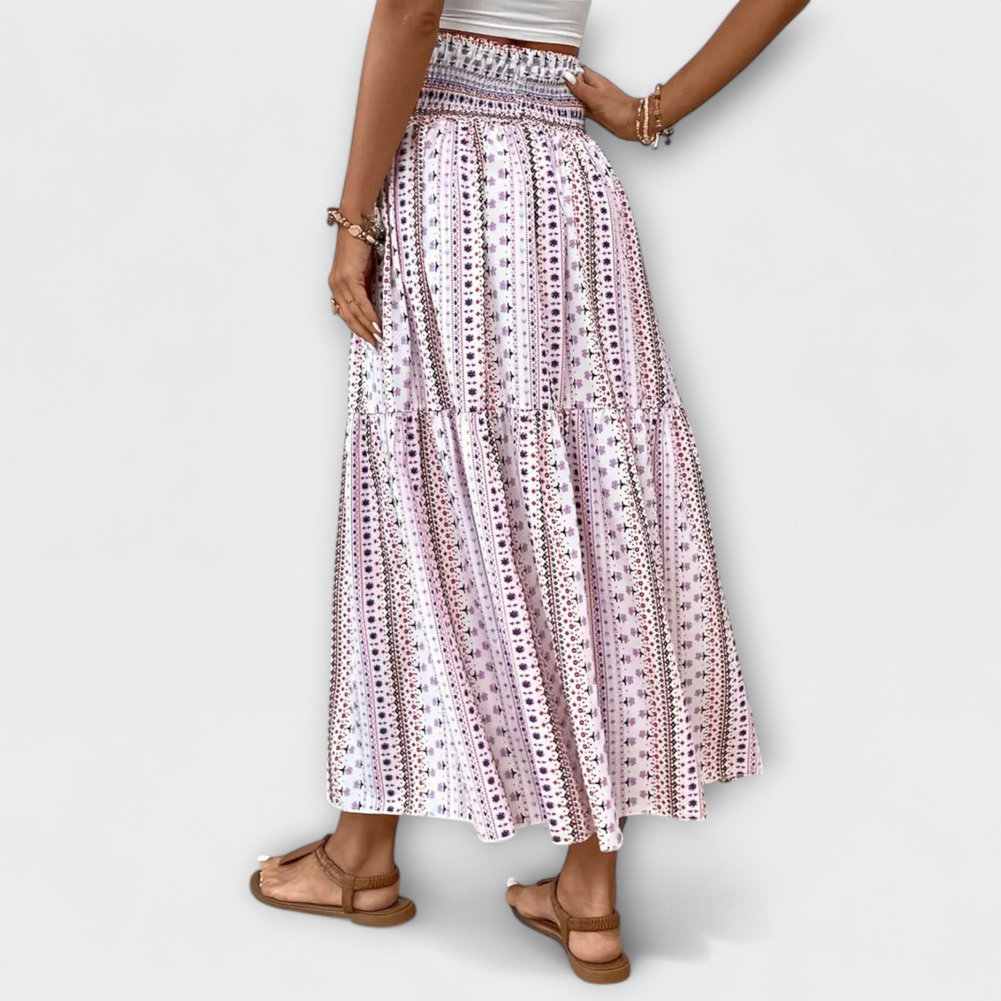 Amara™ | Flowing Skirt with Pattern