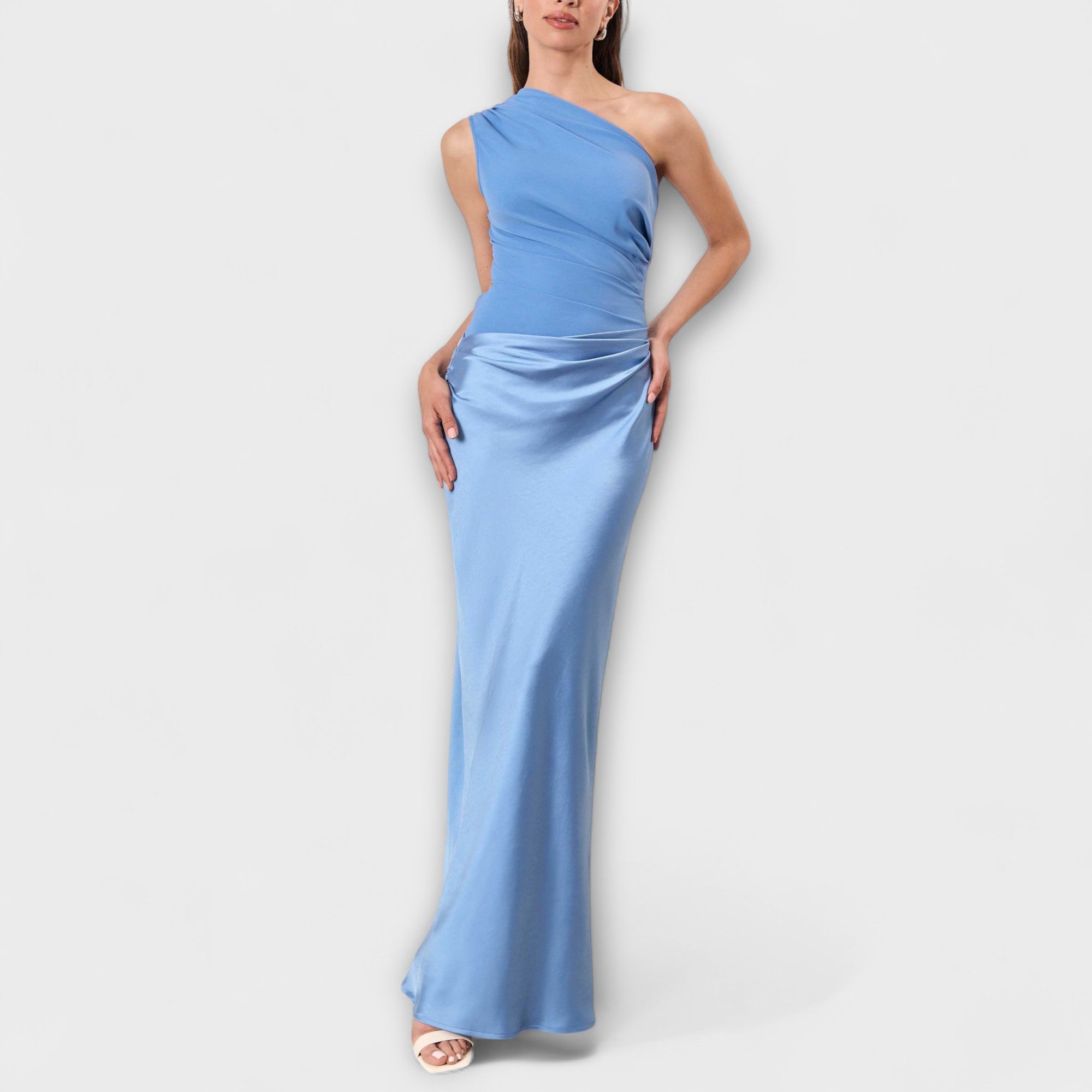 Amara™ | Elegant One-Shoulder Pleated Maxi Dress