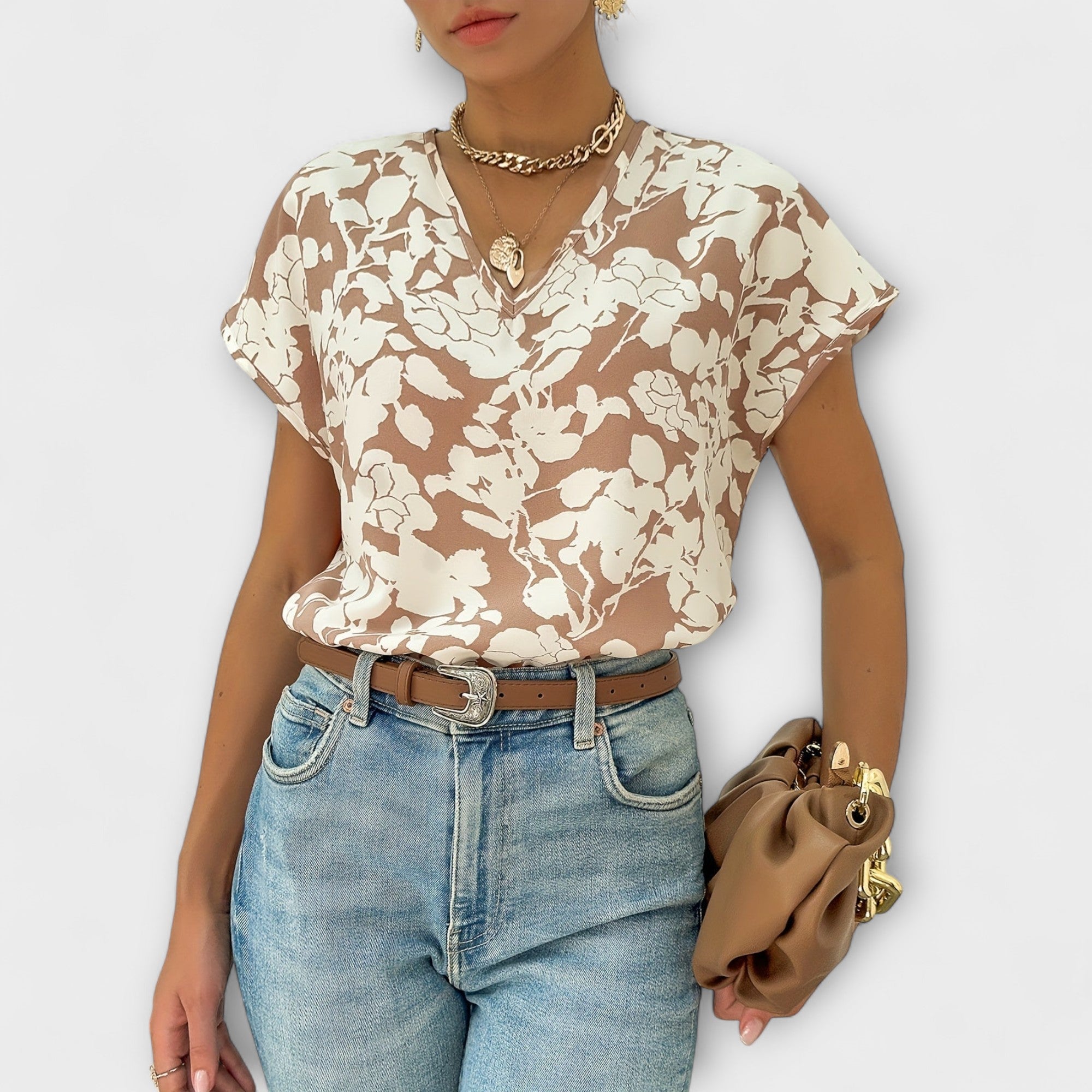 Amara™ | V-Neck Floral Blouse