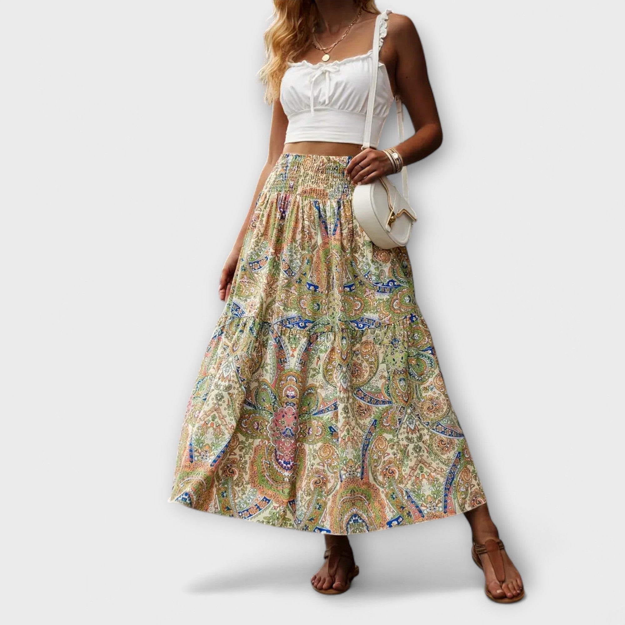 Amara™ | Flowing Skirt with Pattern
