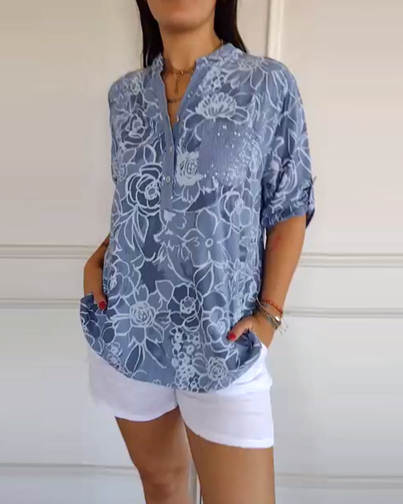 Amara™ | Blus med blommönster