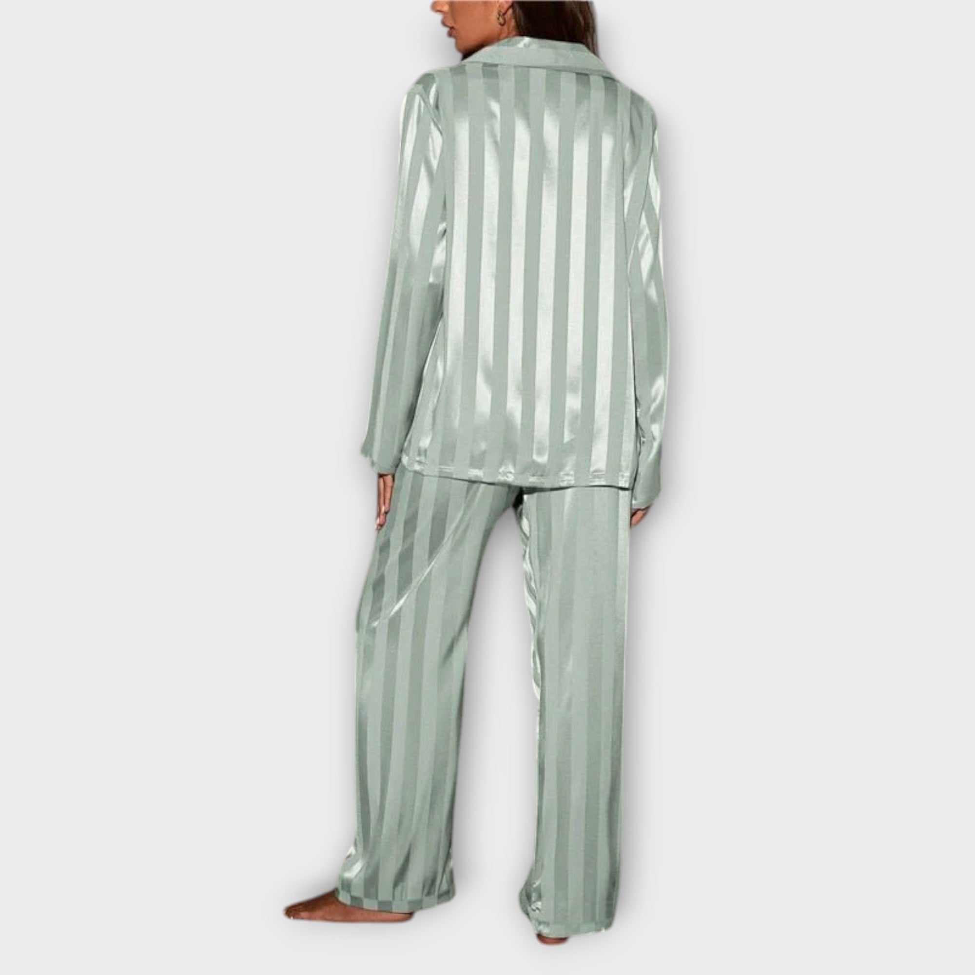 Amara™ | Striped Satin Pyjama Set