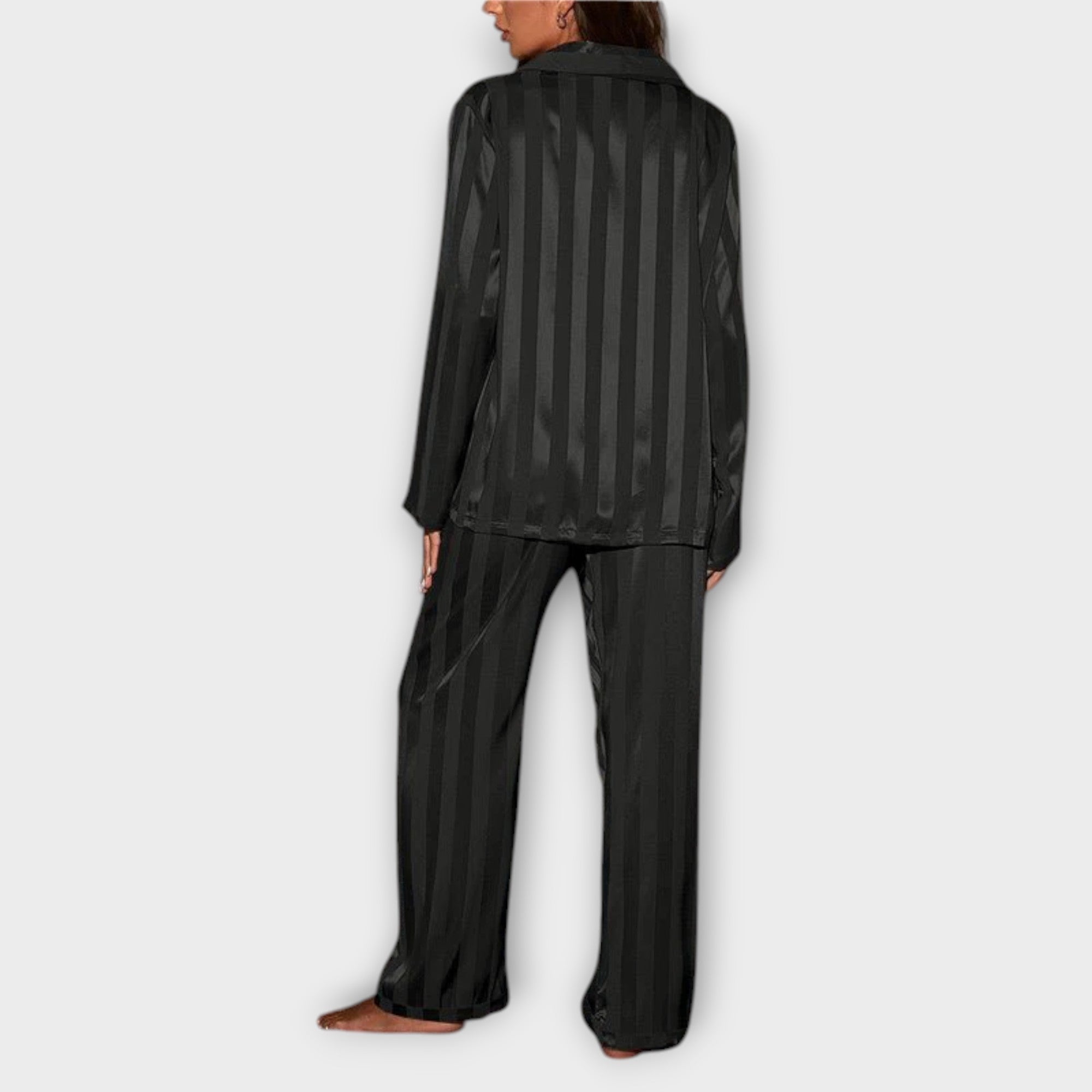Amara™ | Striped Satin Pyjama Set