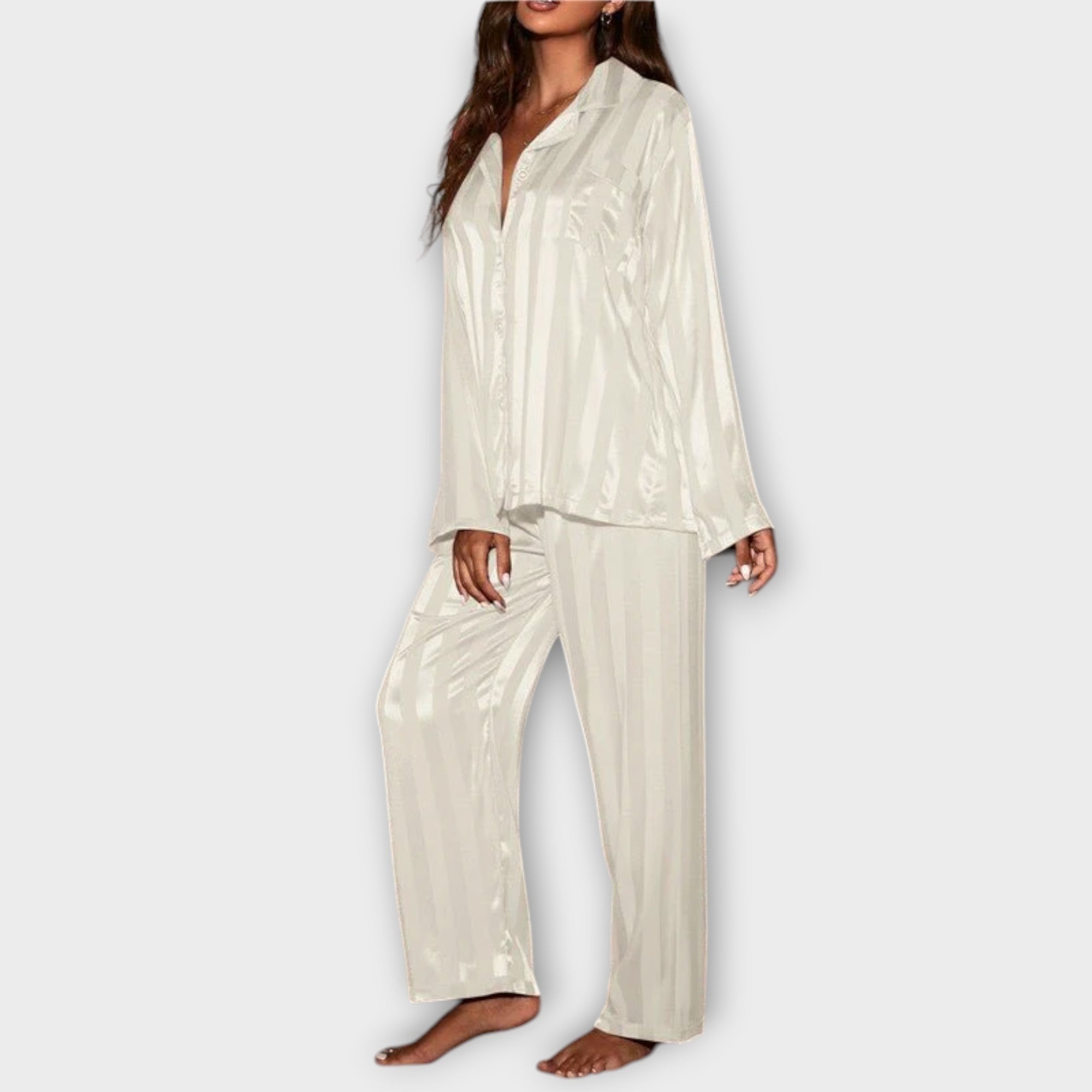 Amara™ | Striped Satin Pyjama Set