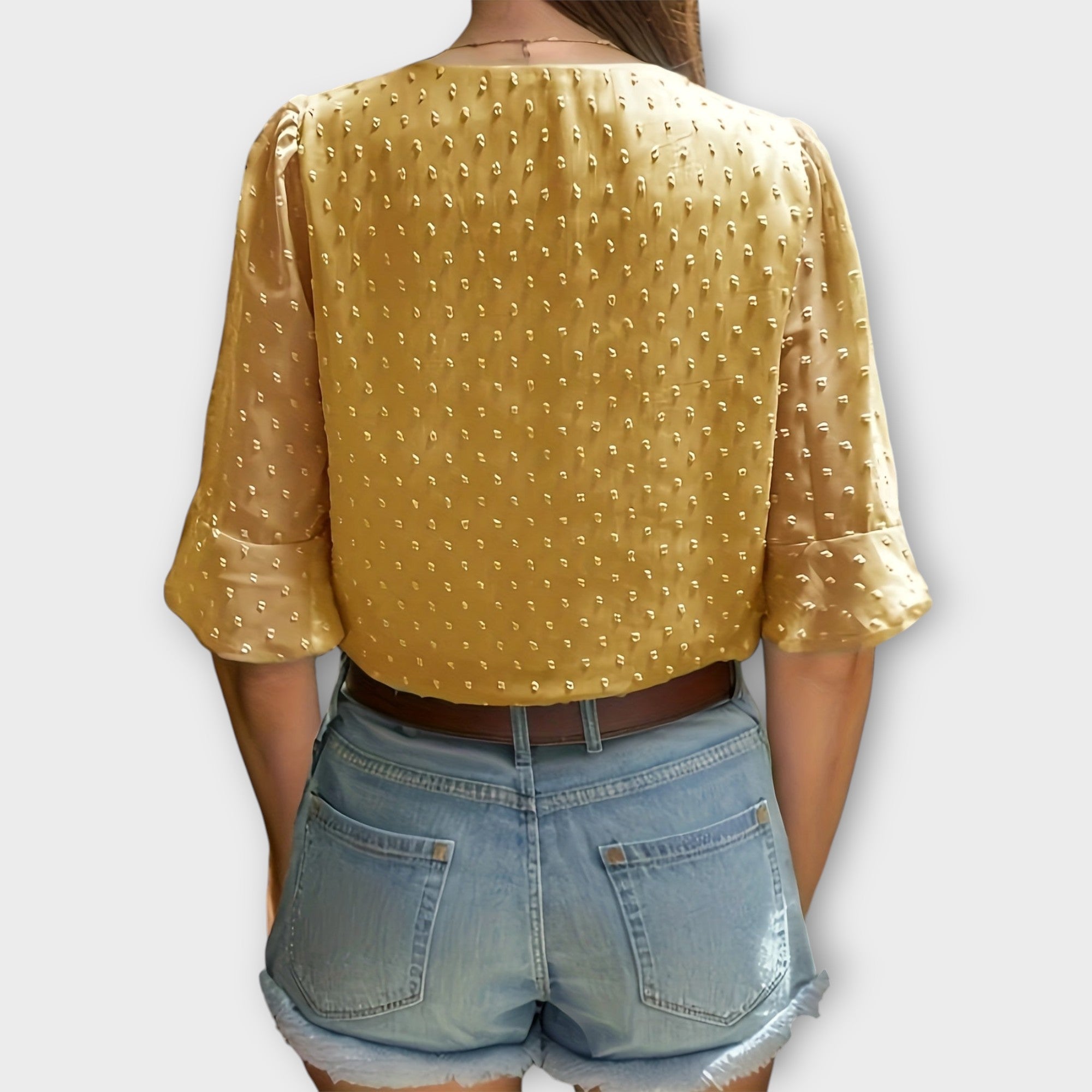 Amara™ | Textured Blouse with V-Neckline
