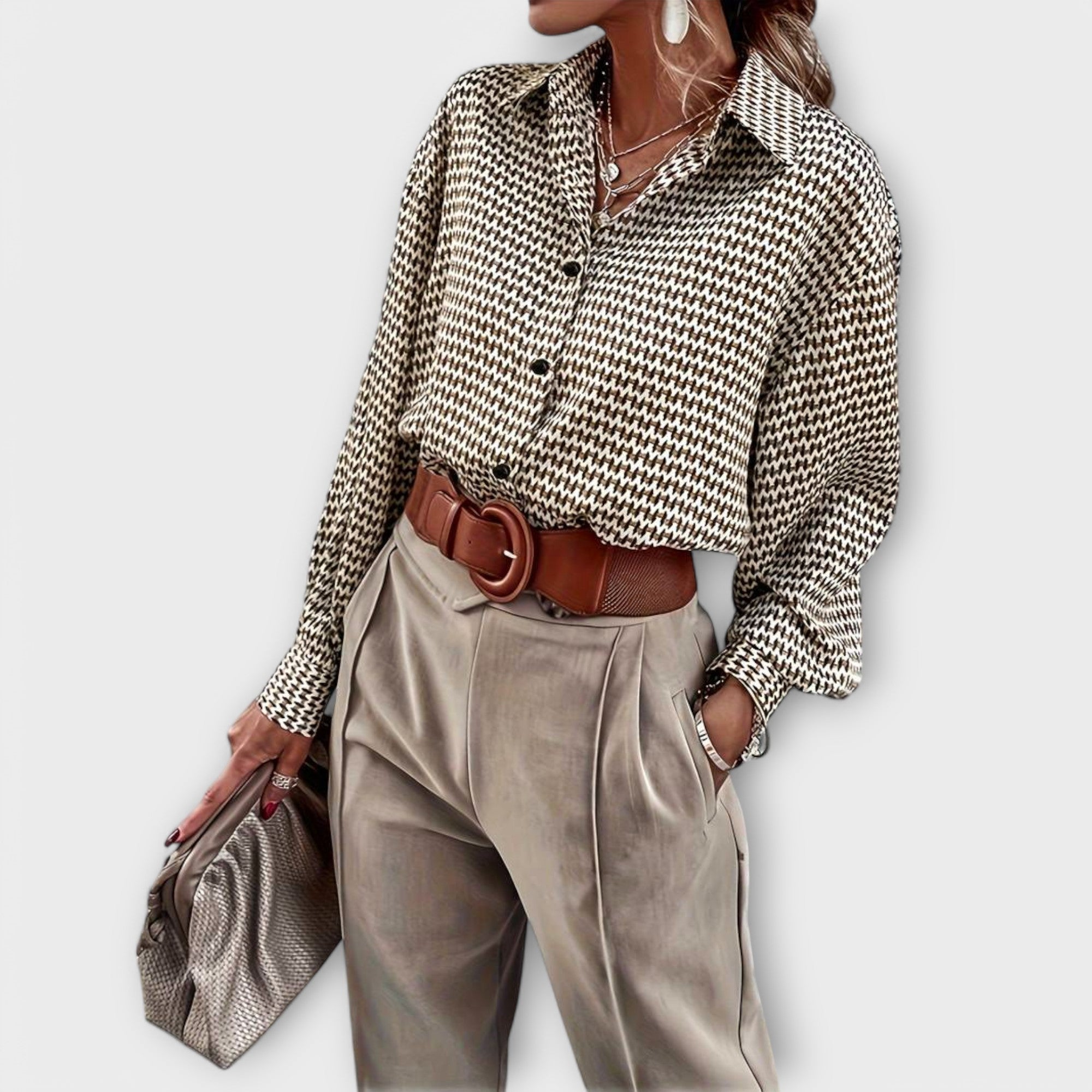 Amara™ | Vintage Long-Sleeve Blouse
