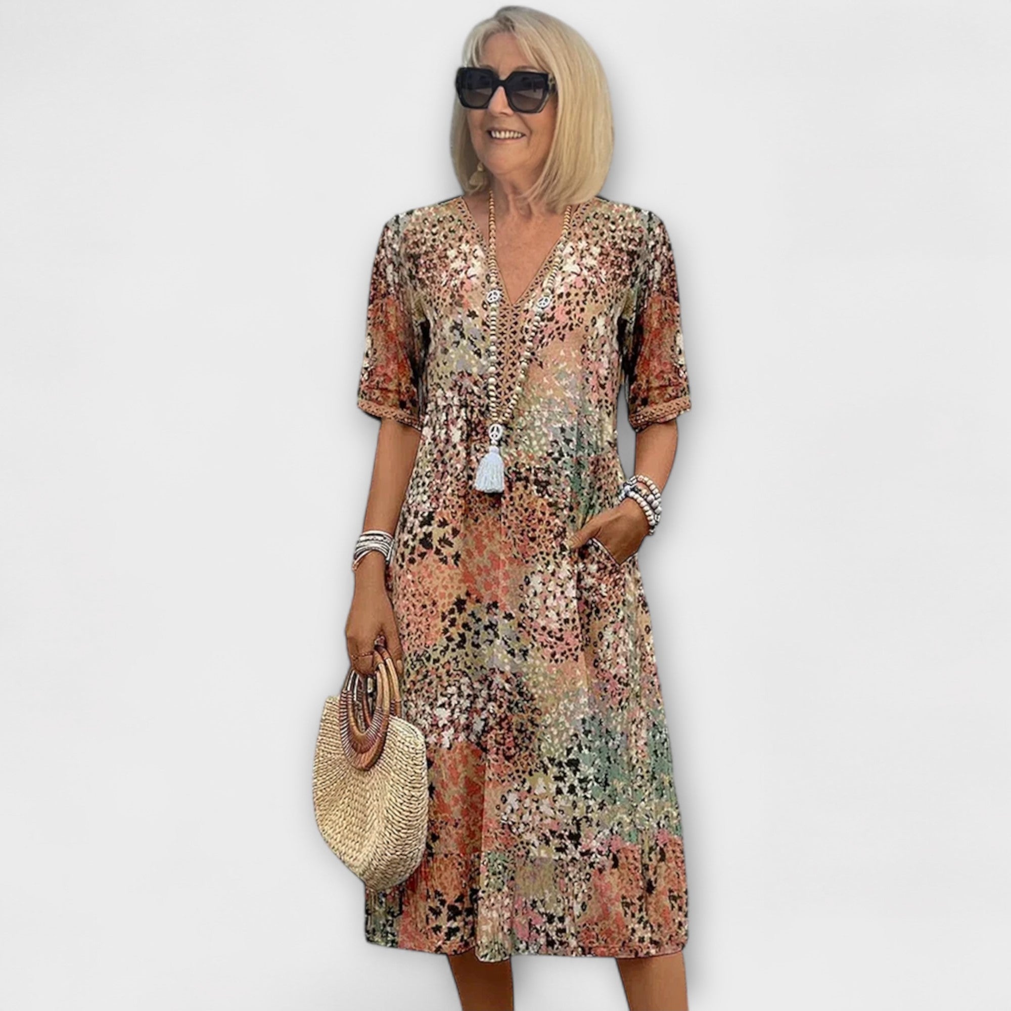 Amara™ | Relaxed Printed Midi Dress