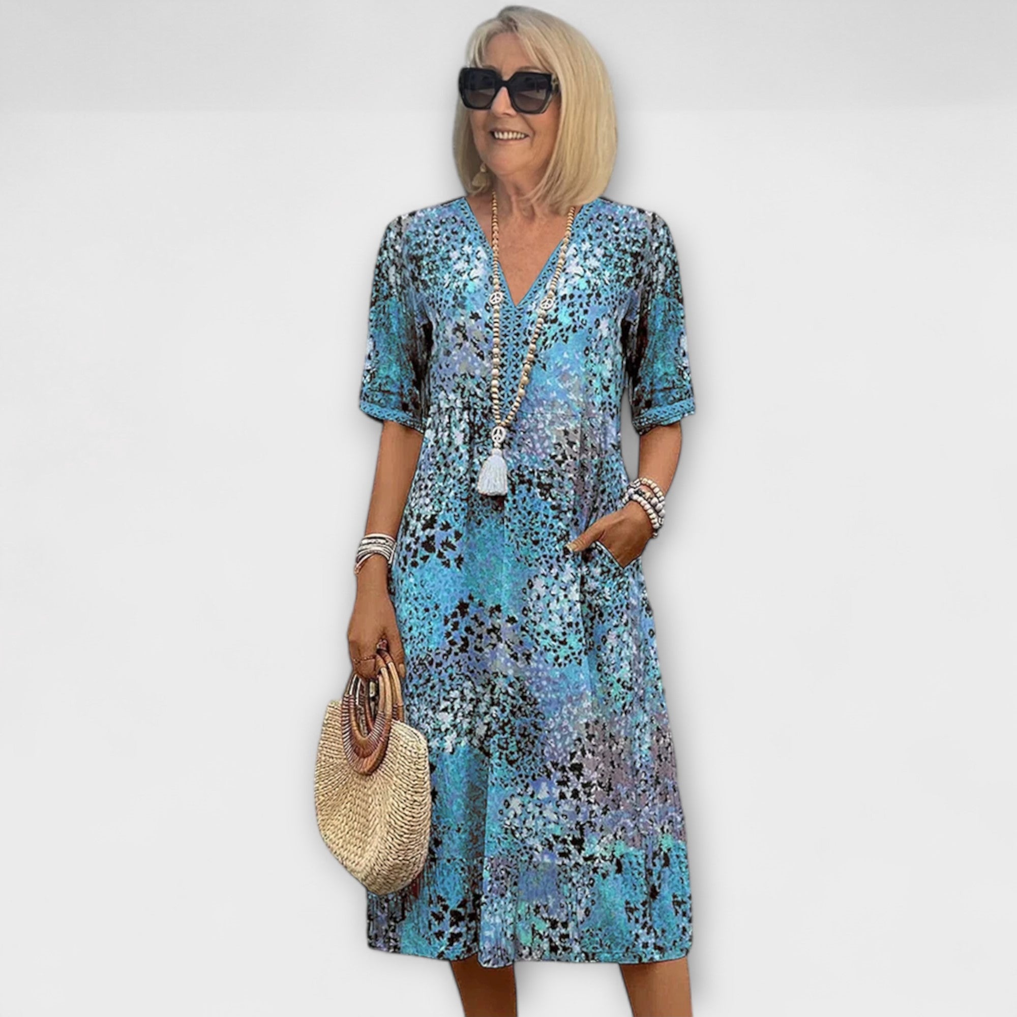 Amara™ | Relaxed Printed Midi Dress
