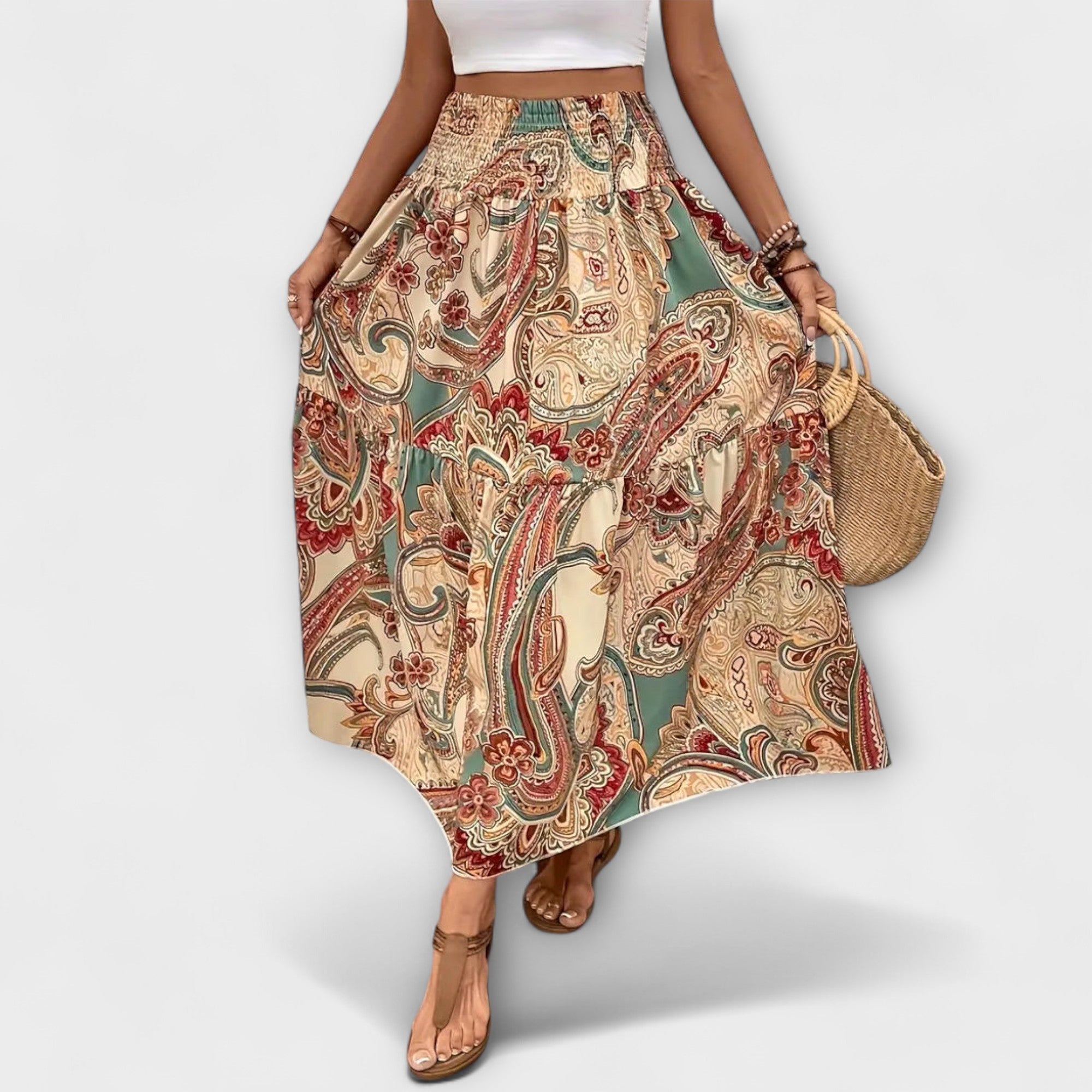 Amara™ | Flowing Skirt with Pattern
