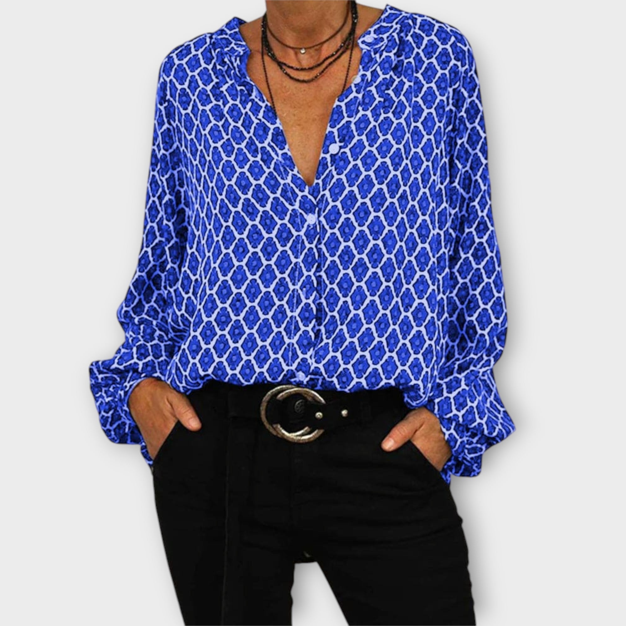 Amara™ | Geometric Print Blouse