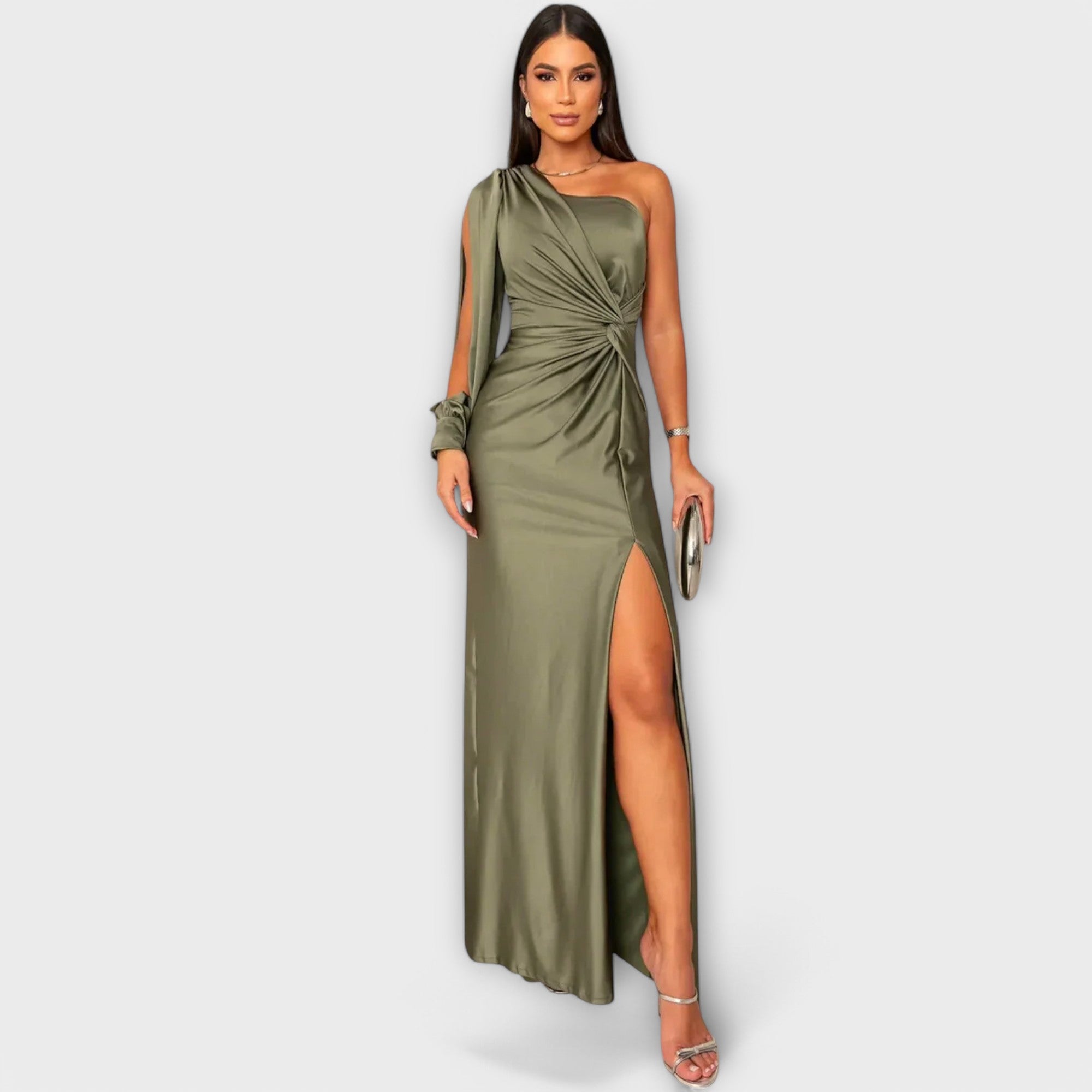 Amara™ | One-Shoulder Satin Gown