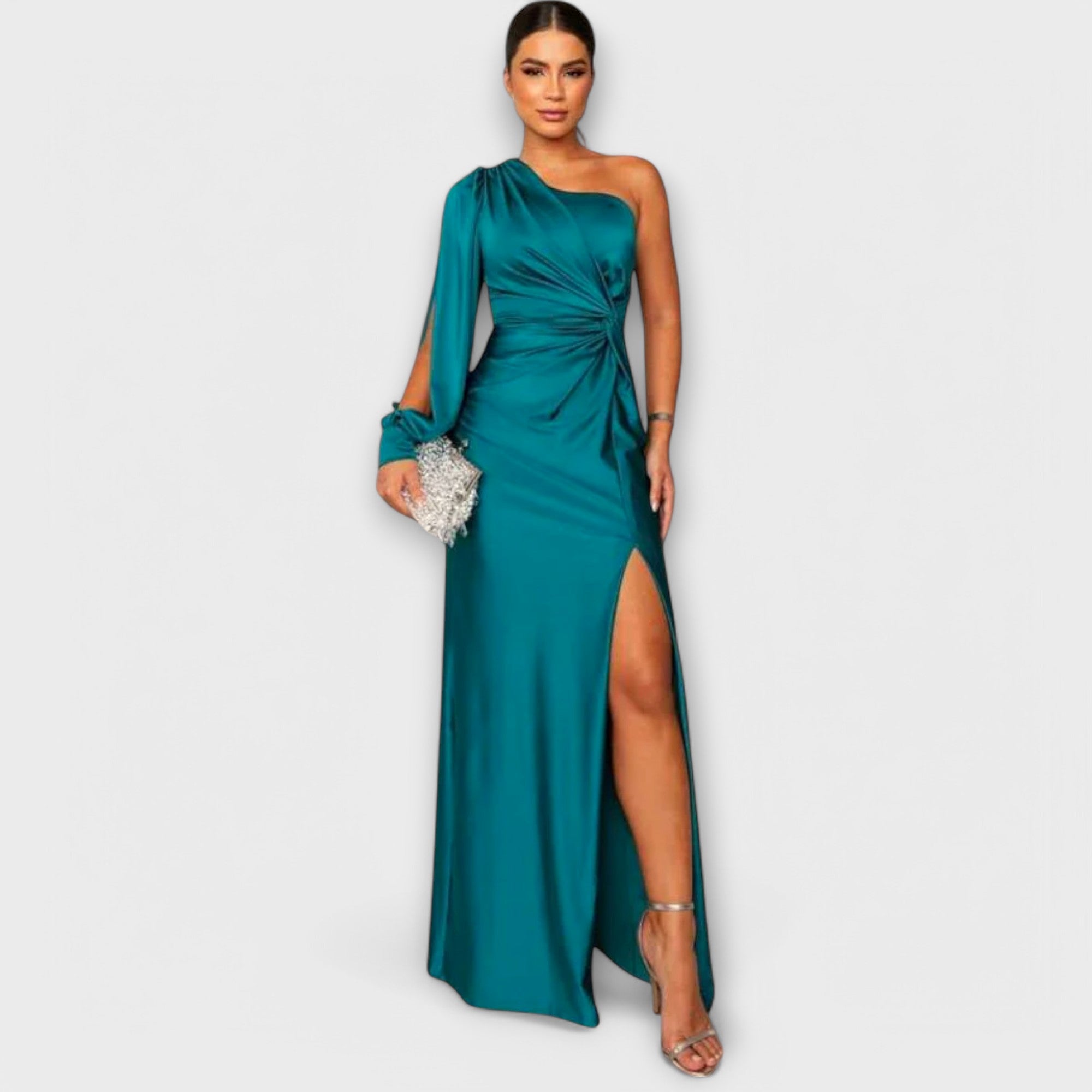 Amara™ | One-Shoulder Satin Gown