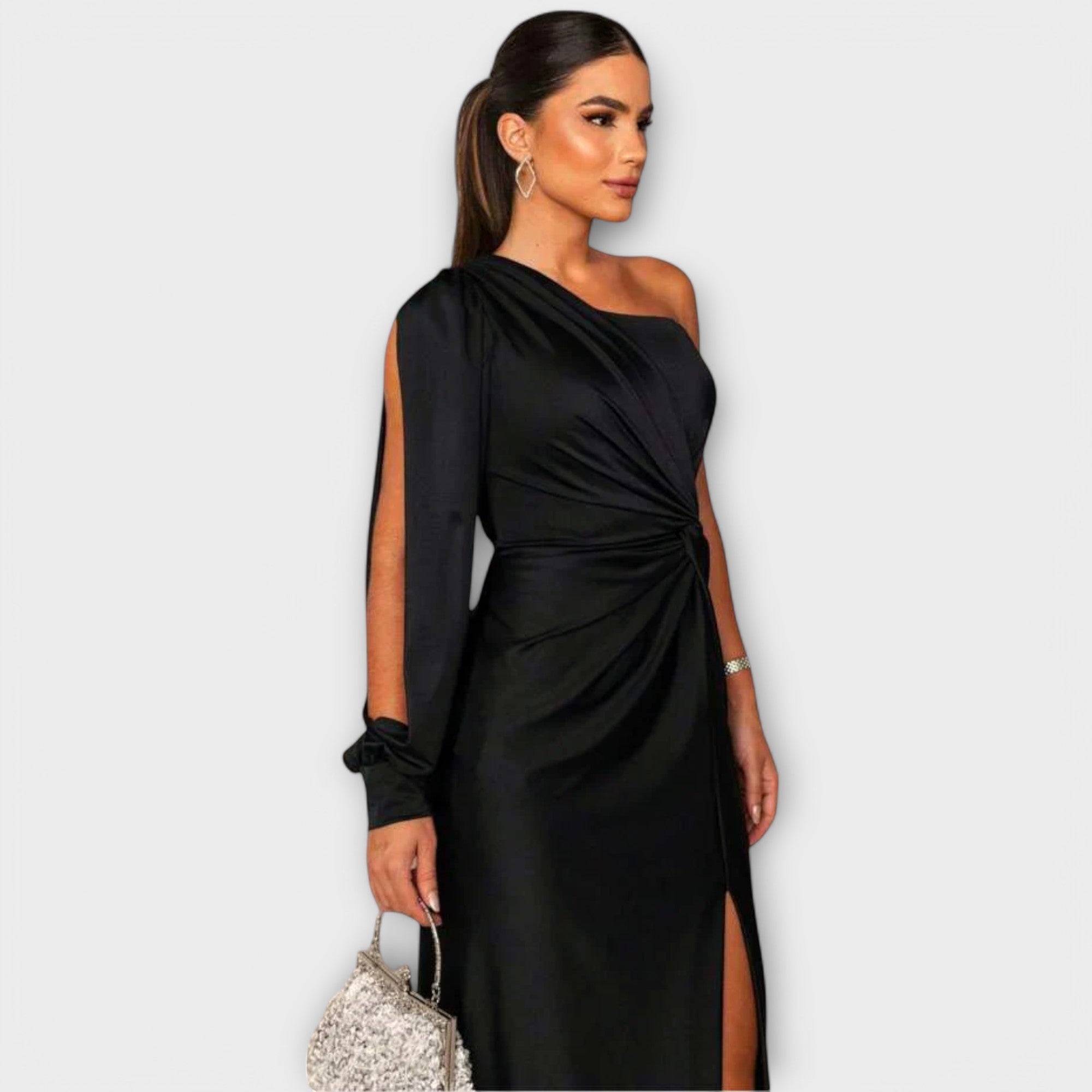 Amara™ | One-Shoulder Satin Gown